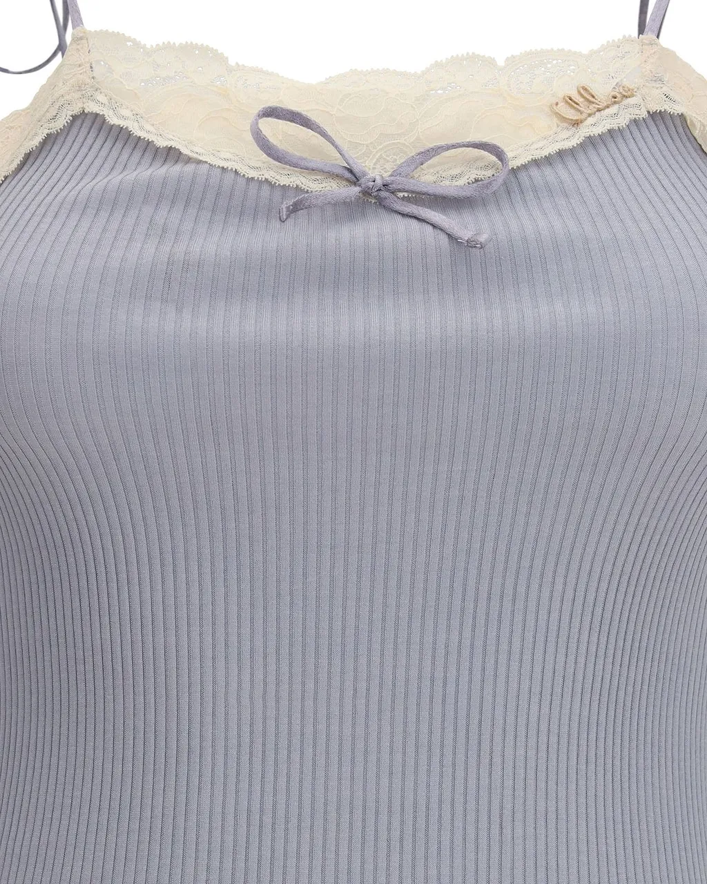 Lace Trim Jersey Strap Top