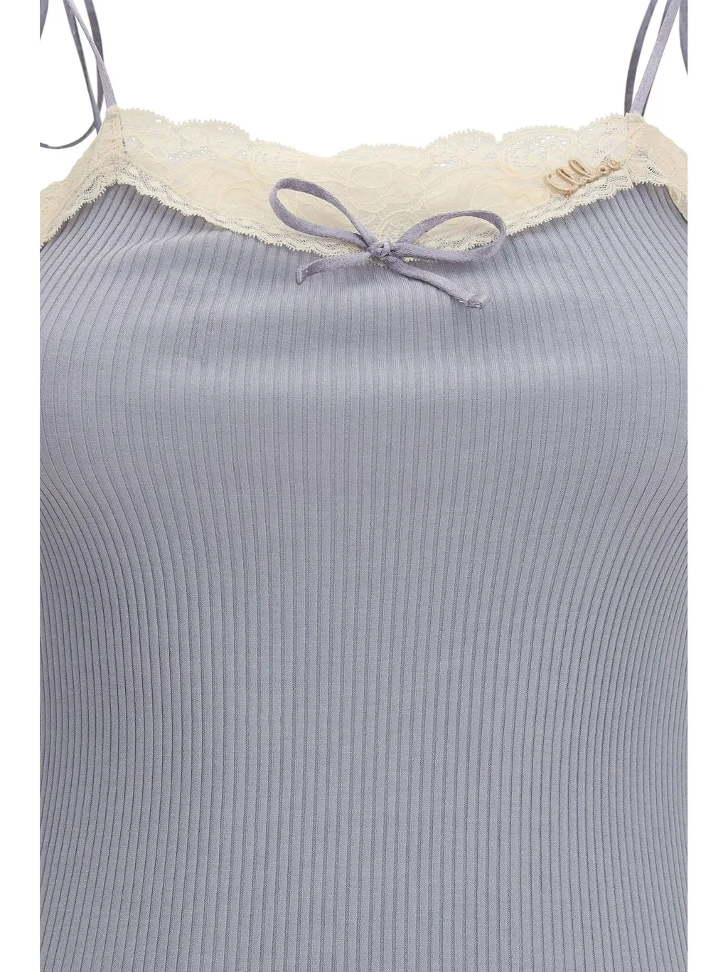 Lace Trim Jersey Strap Top