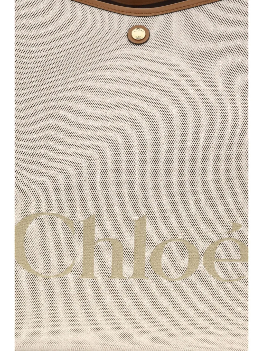 Chloé Large Logo Canvas Shoulder Bag