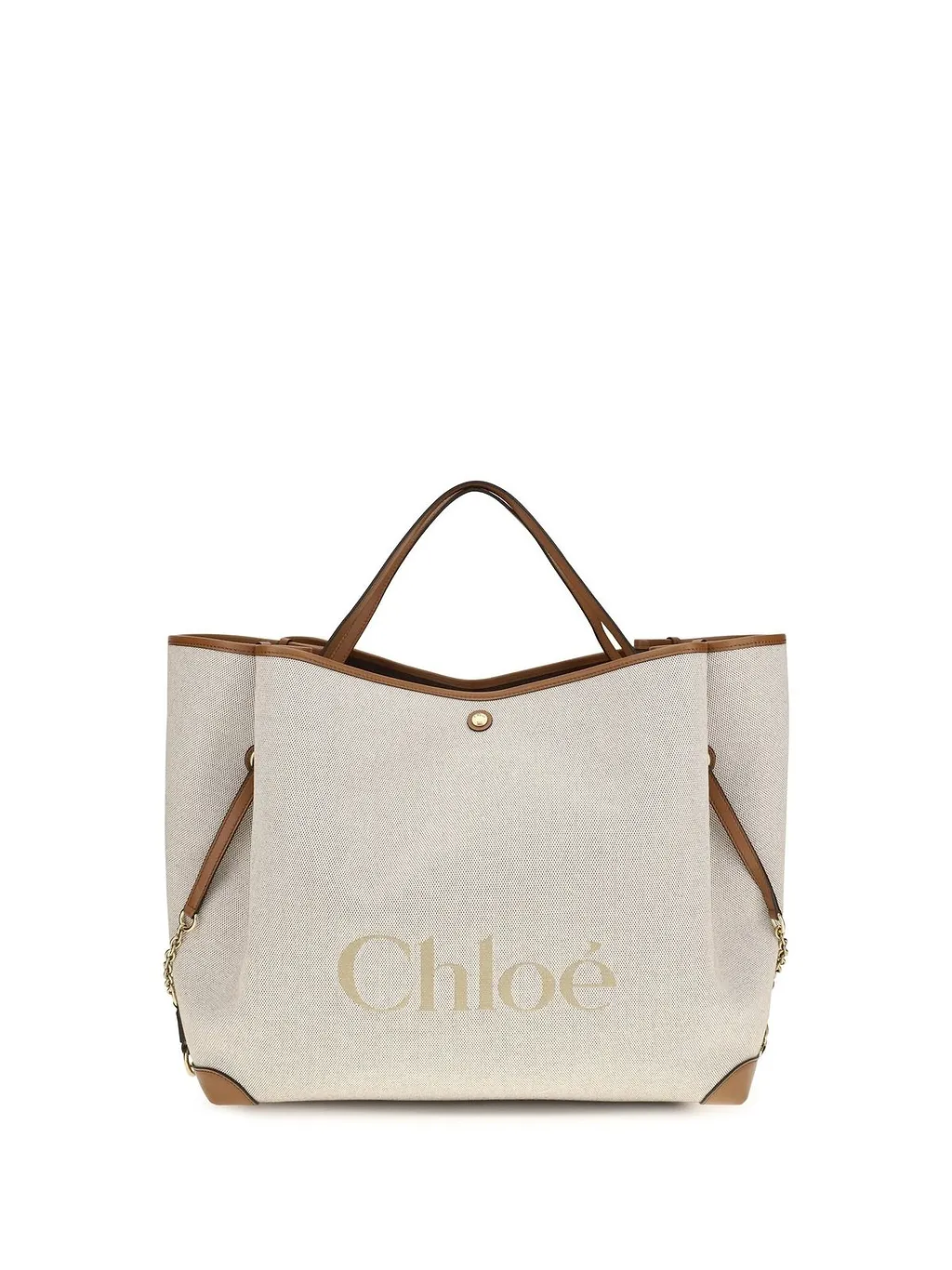 Chloé Large Logo Canvas Shoulder Bag