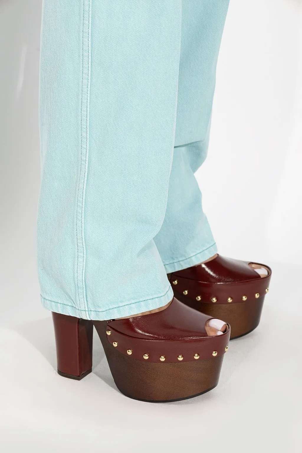 Chloé Meret Studded Platform Clogs
