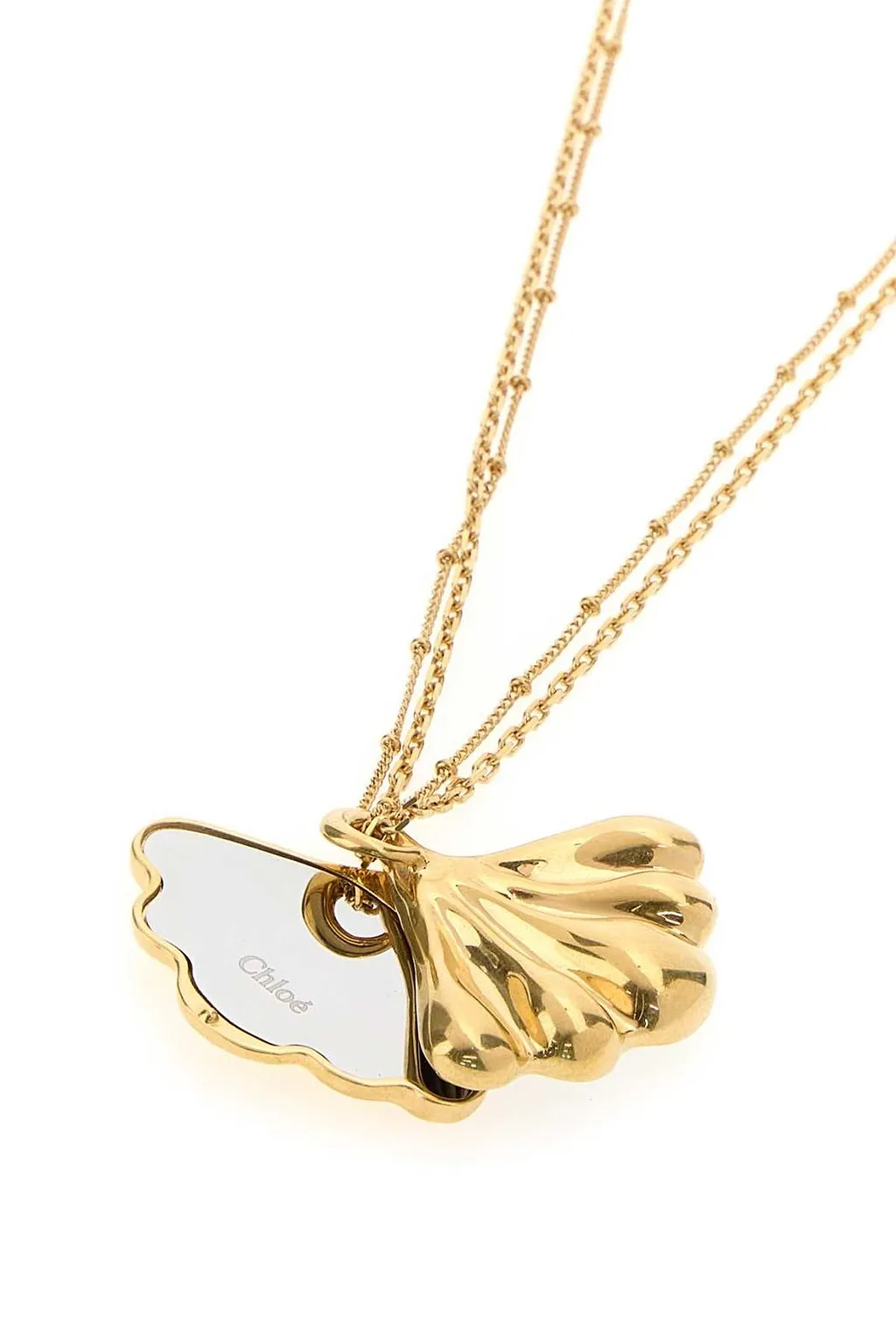 Mirror Double-Chain Pendant Necklace