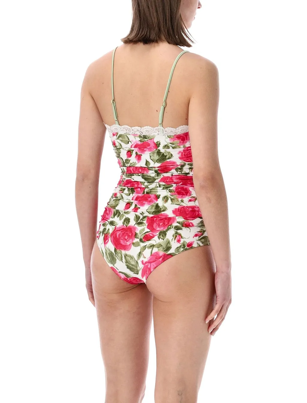 Chloé Ruched Rose Print Bodysuit
