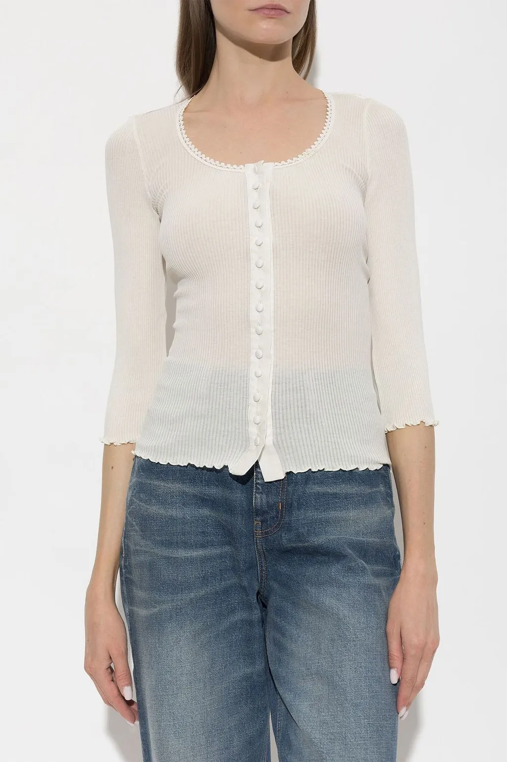 Chloé Scoop-Neck Ribbed Top