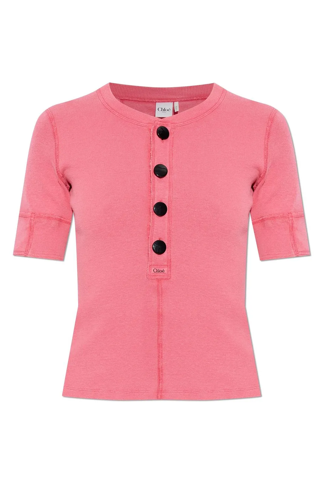 Chloé Short-Sleeved Henley Shirt