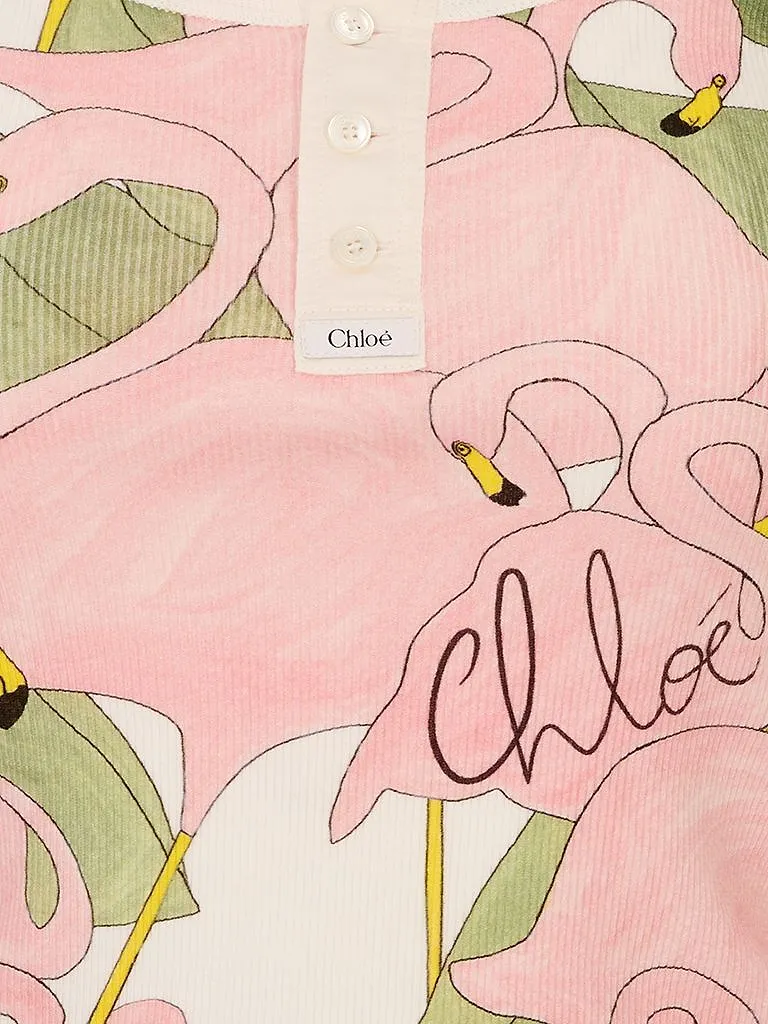 Chloé Short-Sleeved Logo Henley Shirt