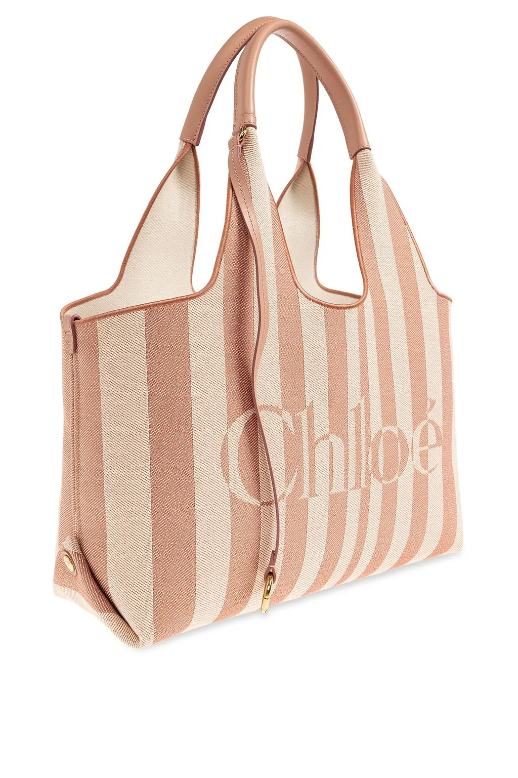 Stripy Logo Printed Tote Bag