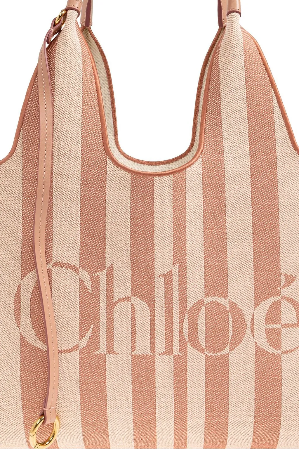 Stripy Logo Printed Tote Bag