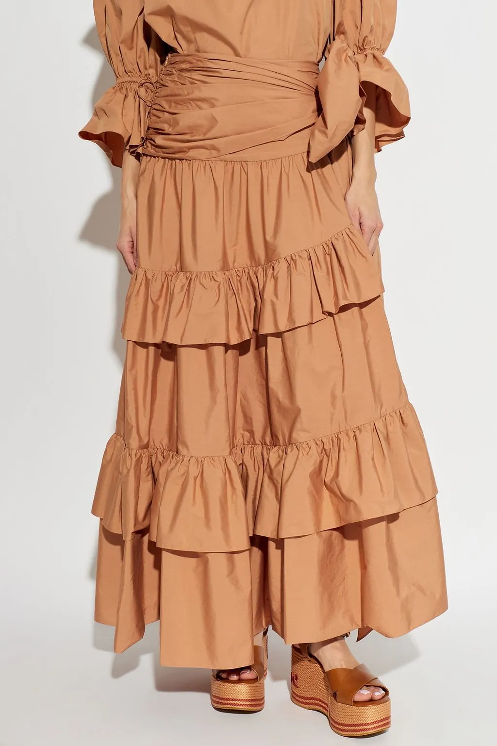 Tiered Ruffled Maxi Skirt