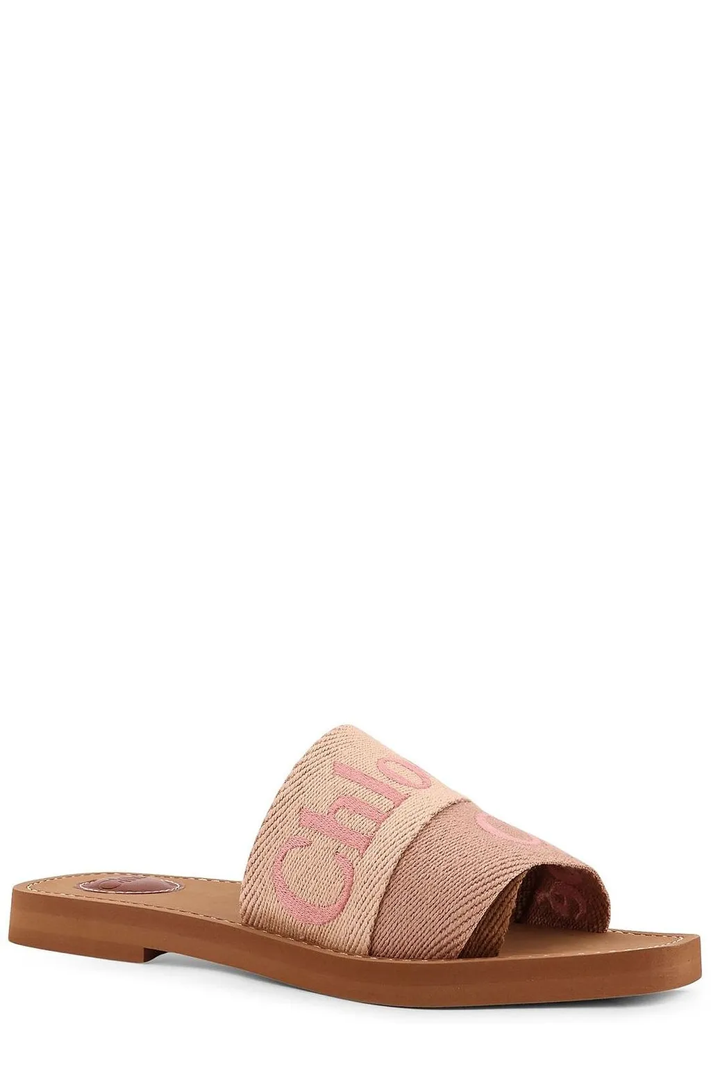 Chloé Woody Logo Embroidered Sandals