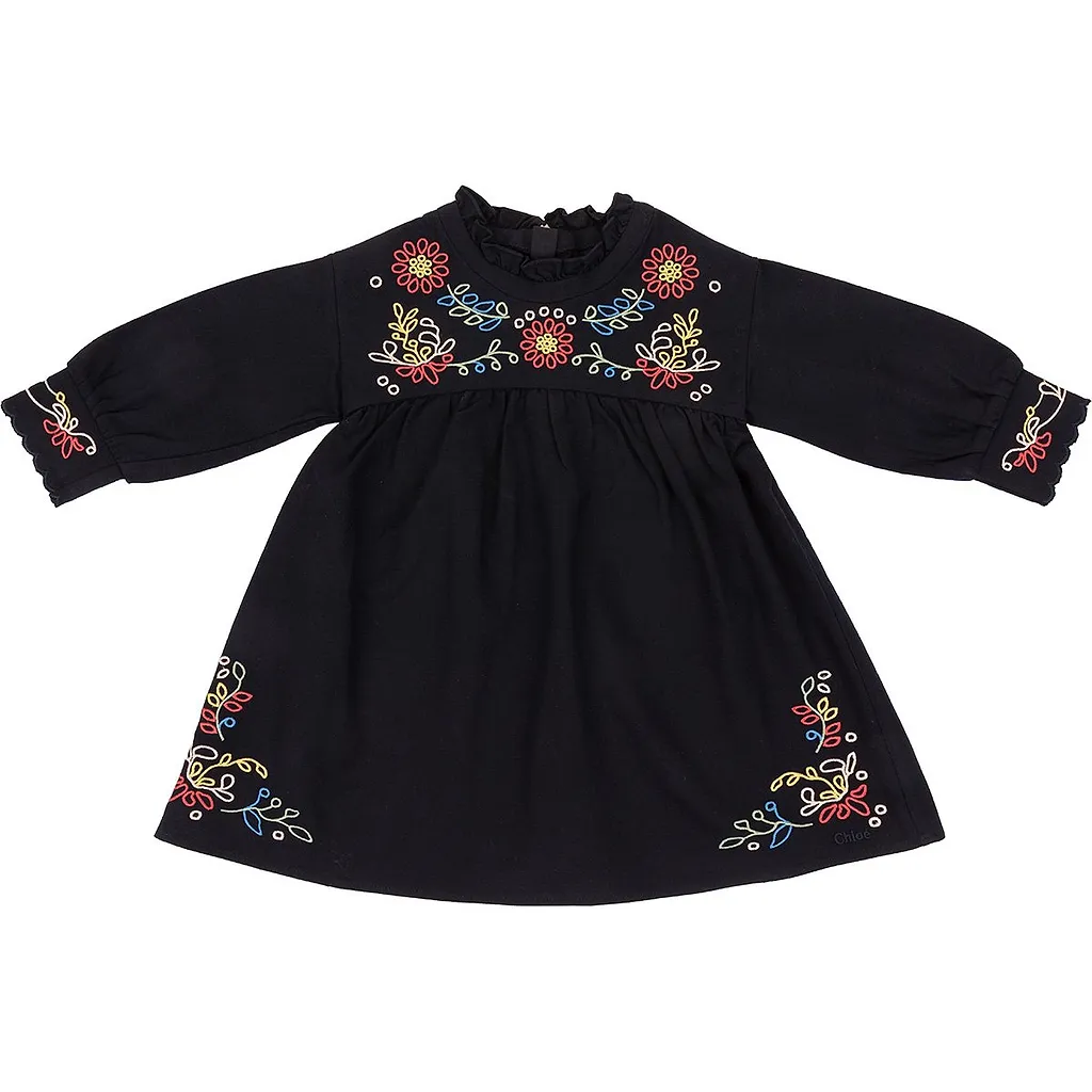Chloé Kids Floral Embroidered Tunic Dress