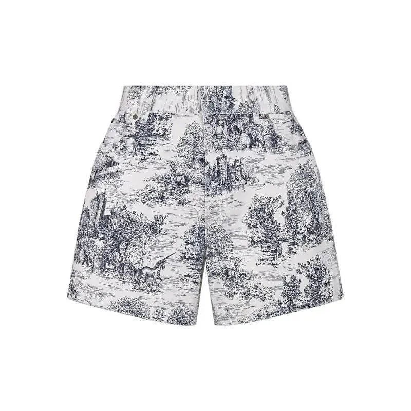 Christian Dior Toile De Jouy Scotland Patterned Shorts