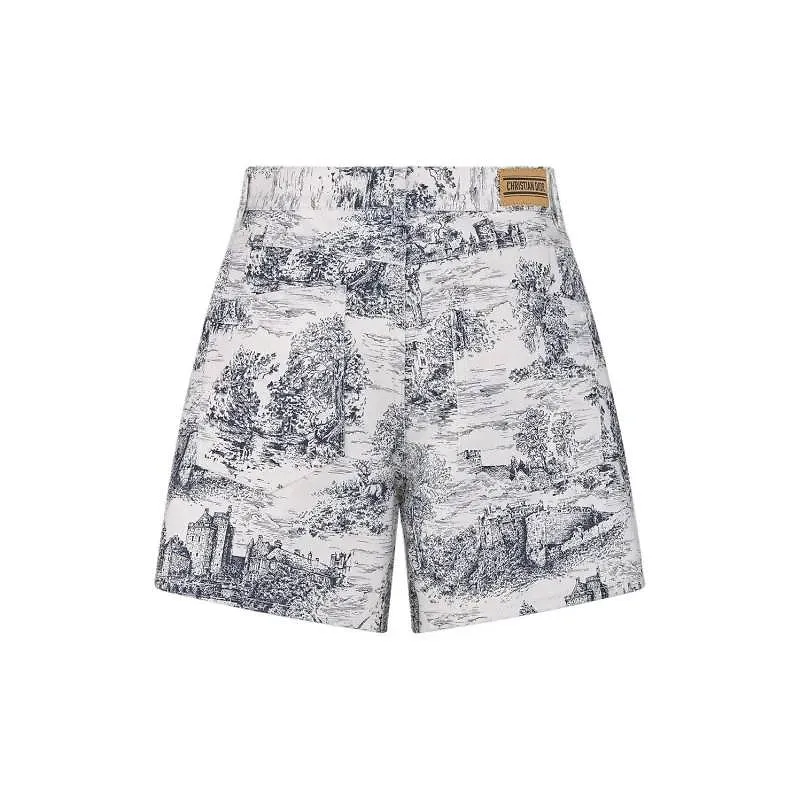 Christian Dior Toile De Jouy Scotland Patterned Shorts