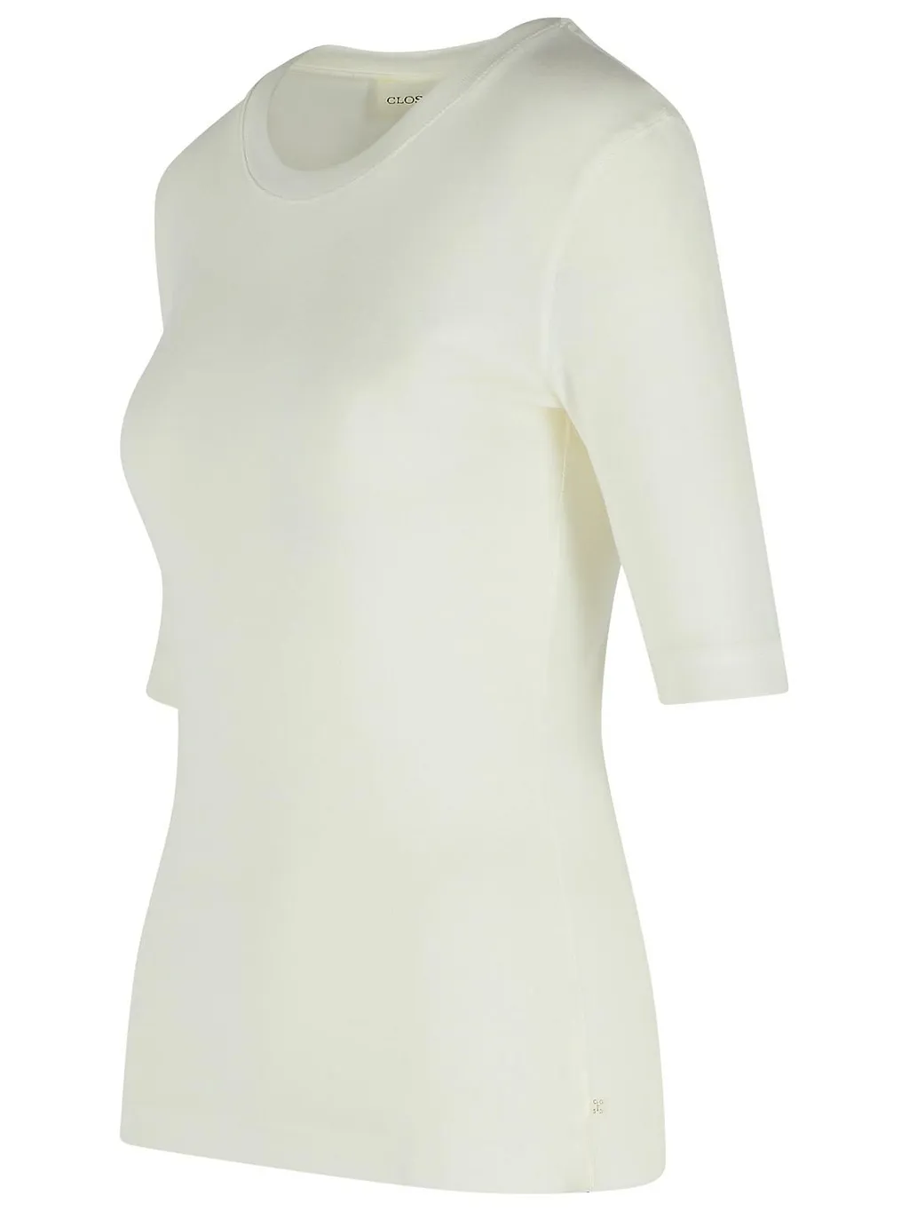 Closed Ribbed 3/4 Sleeve Top