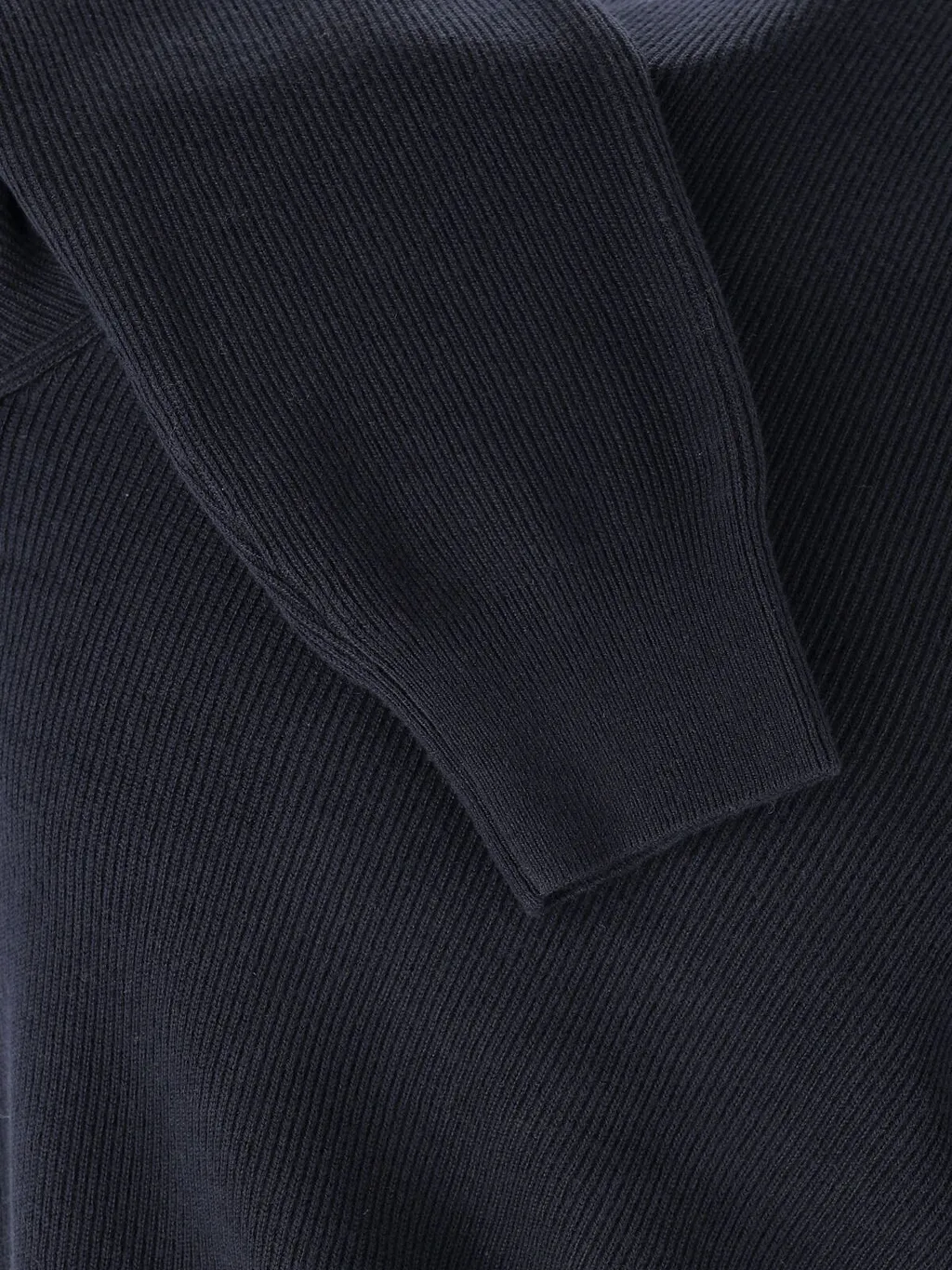 Closed Ribbed Half-Zip Knitted Sweater