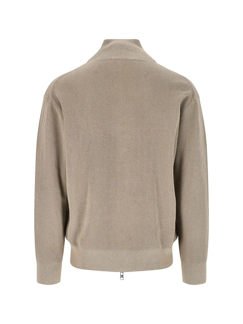 Closed Ribbed Zip-Up Cardigan
