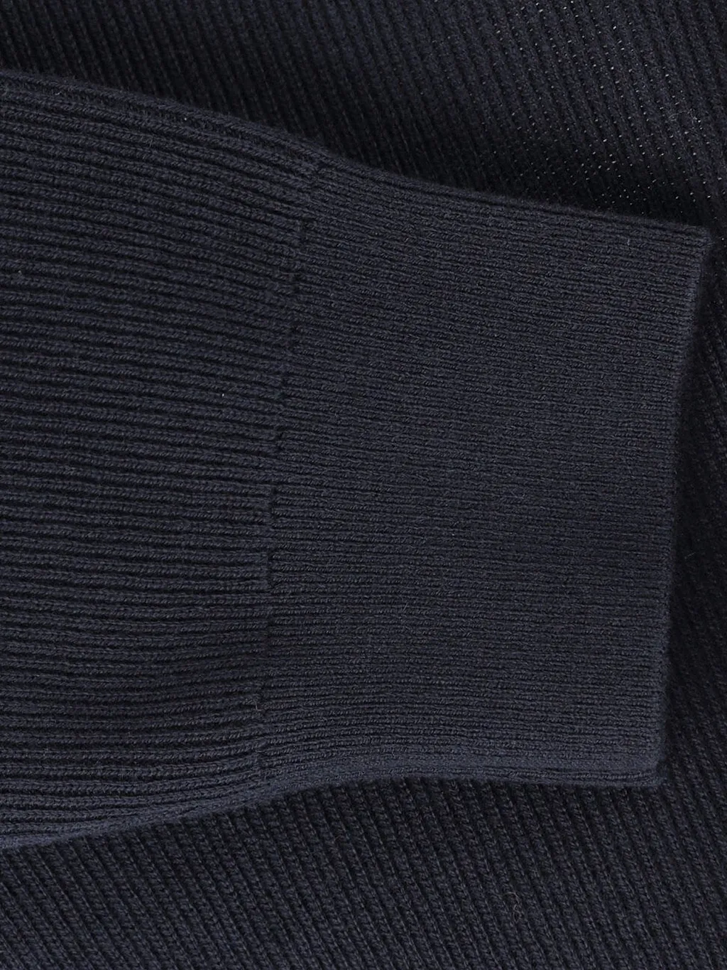 Closed Ribbed Zip-Up Knitted Sweater