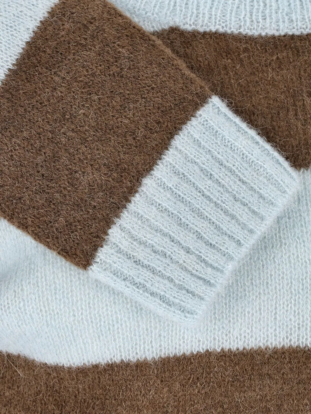 Closed Soft Striped Knitted Sweater