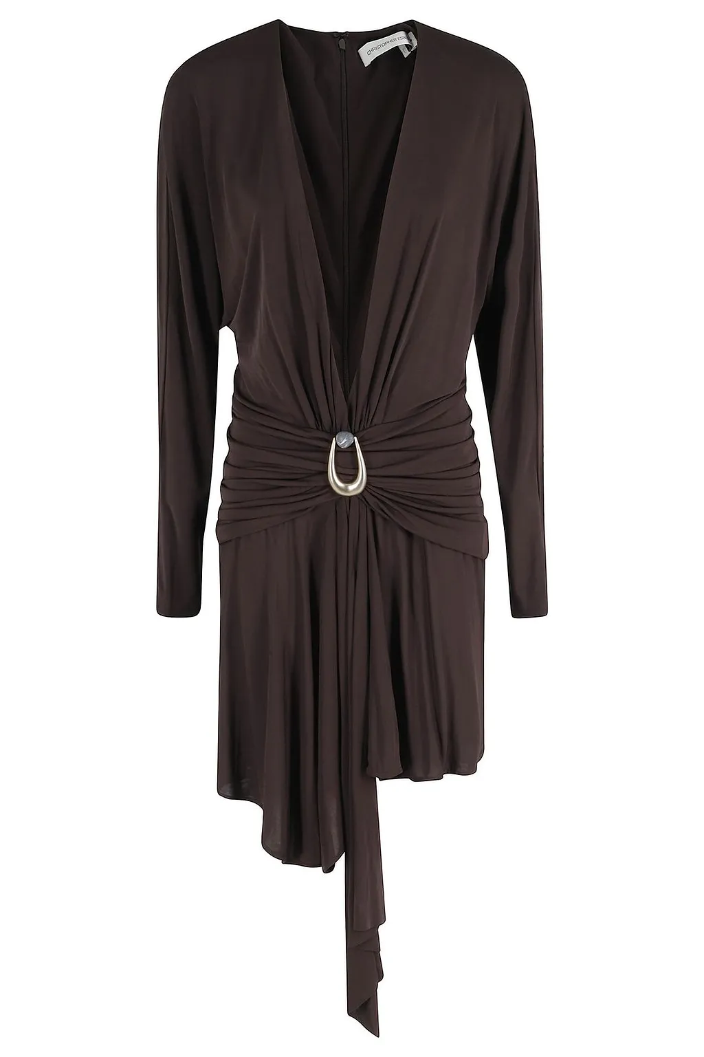 Christopher Esber Asymmetric Hem Draped Mini Dress
