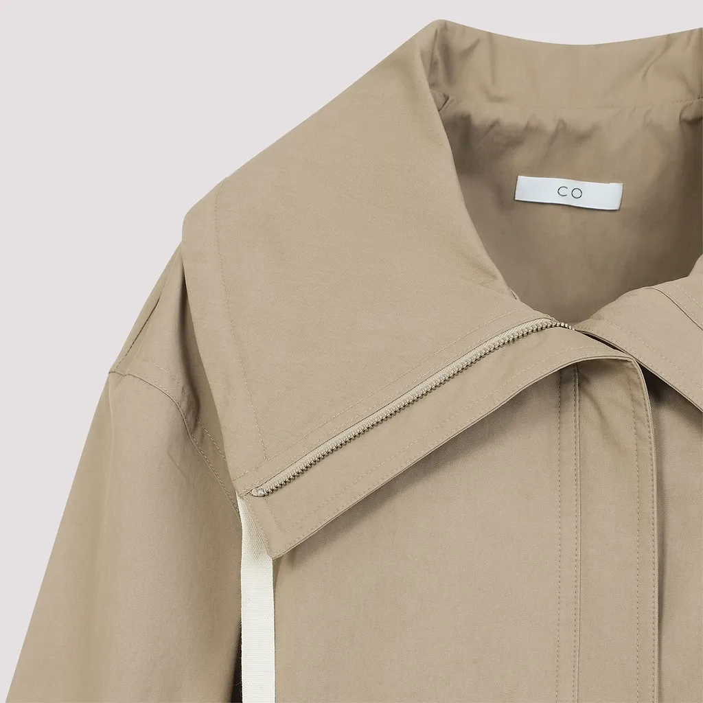 Co Rolled Collar Cropped Jacket