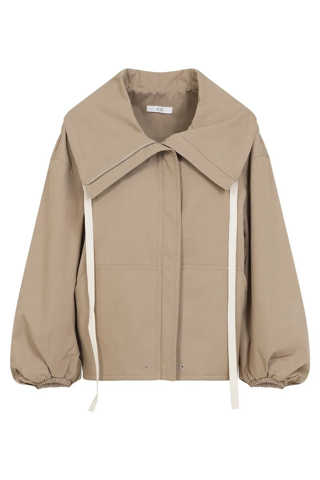 Co Rolled Collar Cropped Jacket
