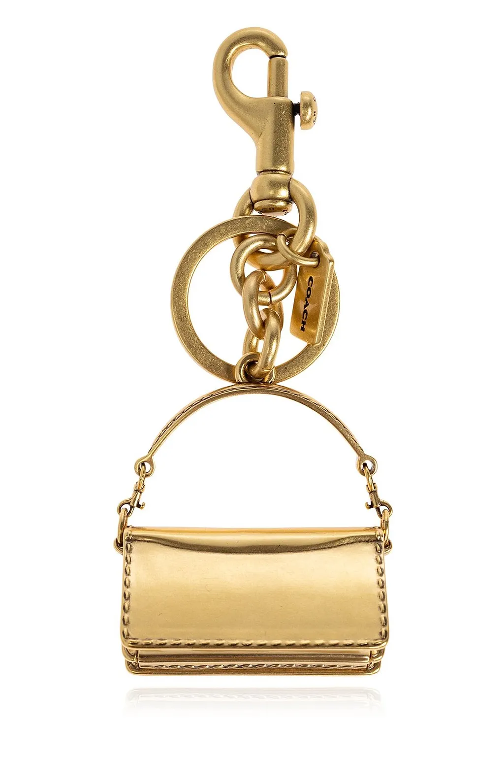 Logo-Engraved Mini Bag Keyring Chain
