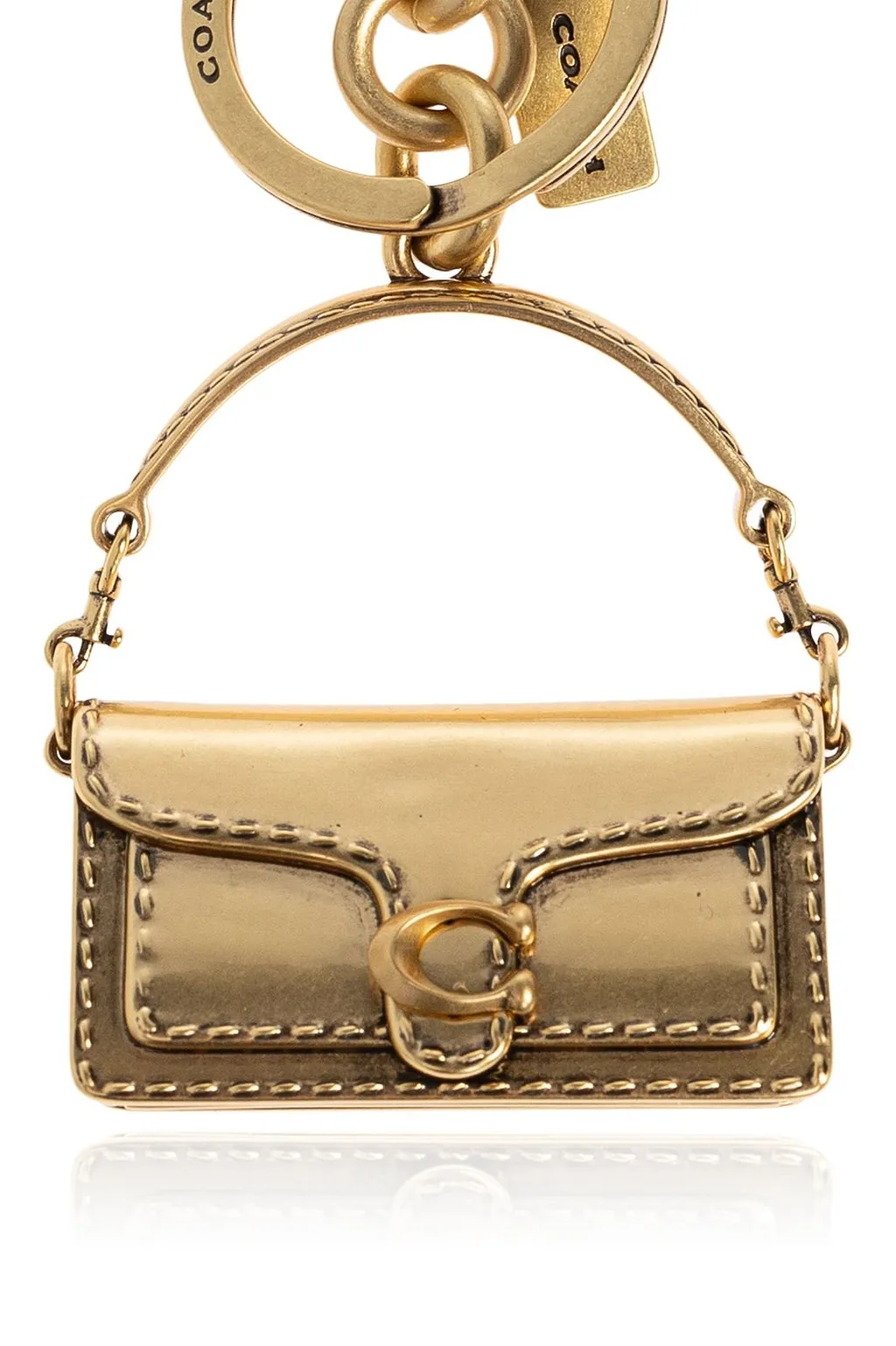 Logo-Engraved Mini Bag Keyring Chain