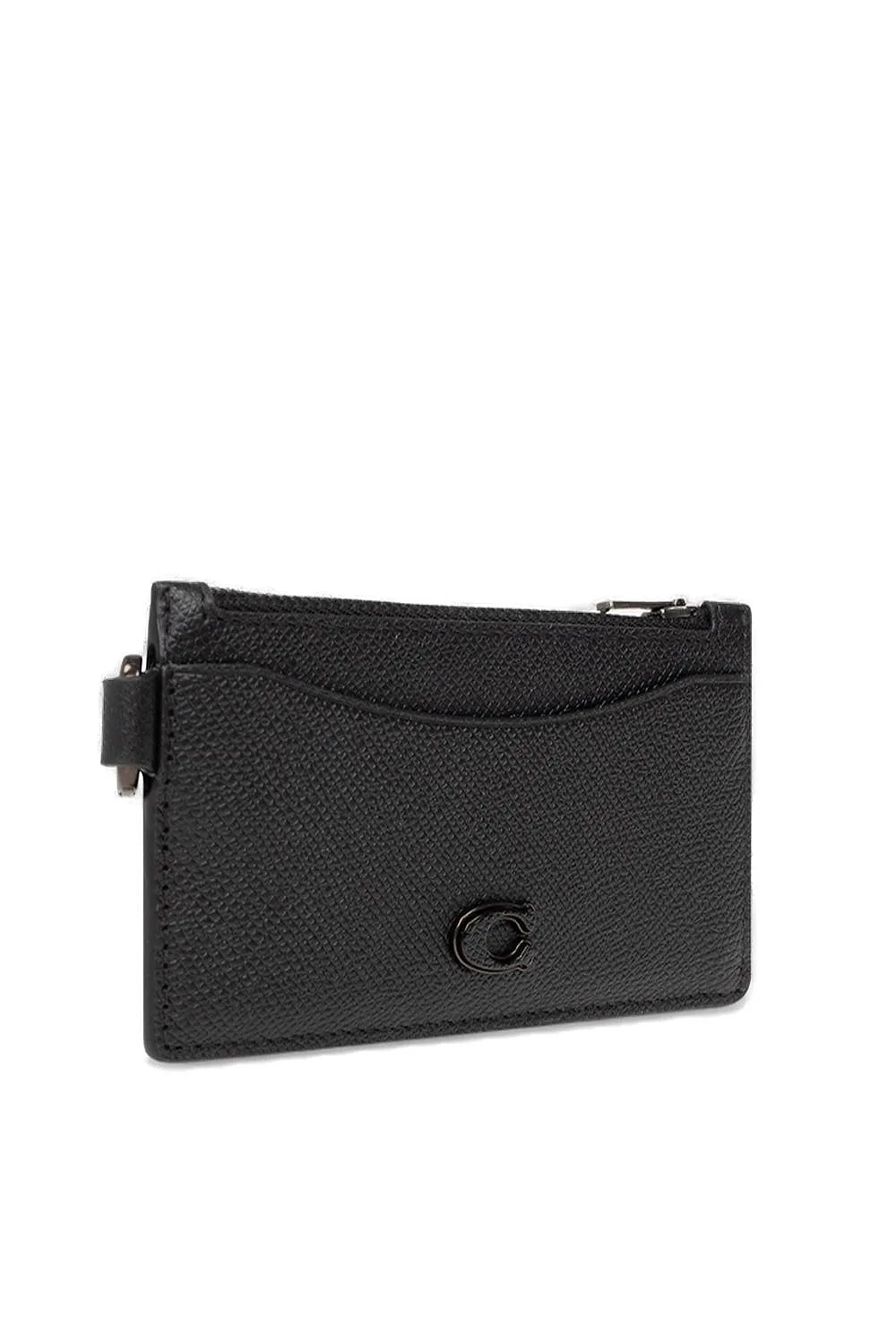 Coach Logo Plaque Zipped Card Case