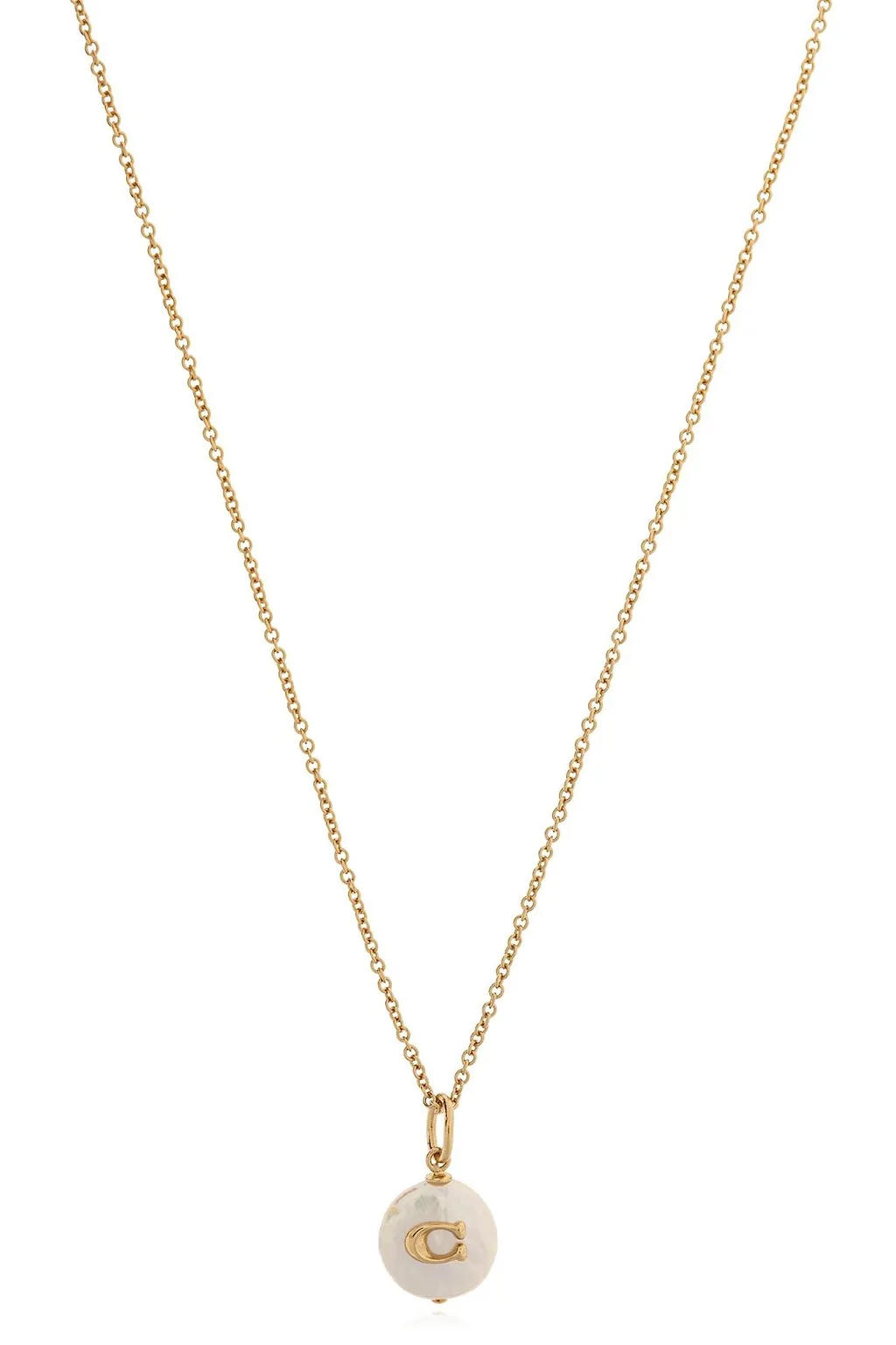 Coach Logo Plaque Pendant Necklace