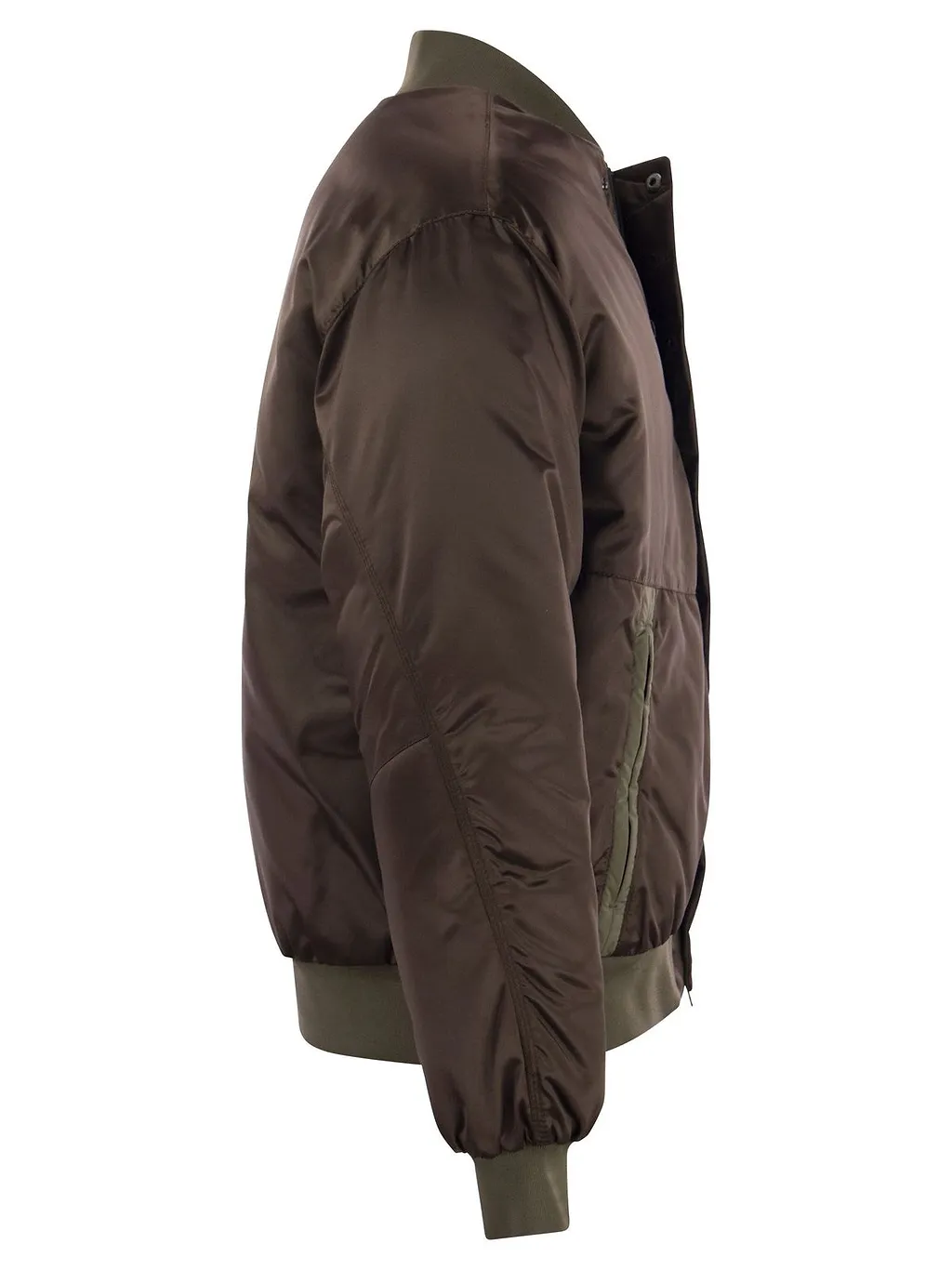 Razzle Shiny Satin Colourblock Maxi Bomber Jacket