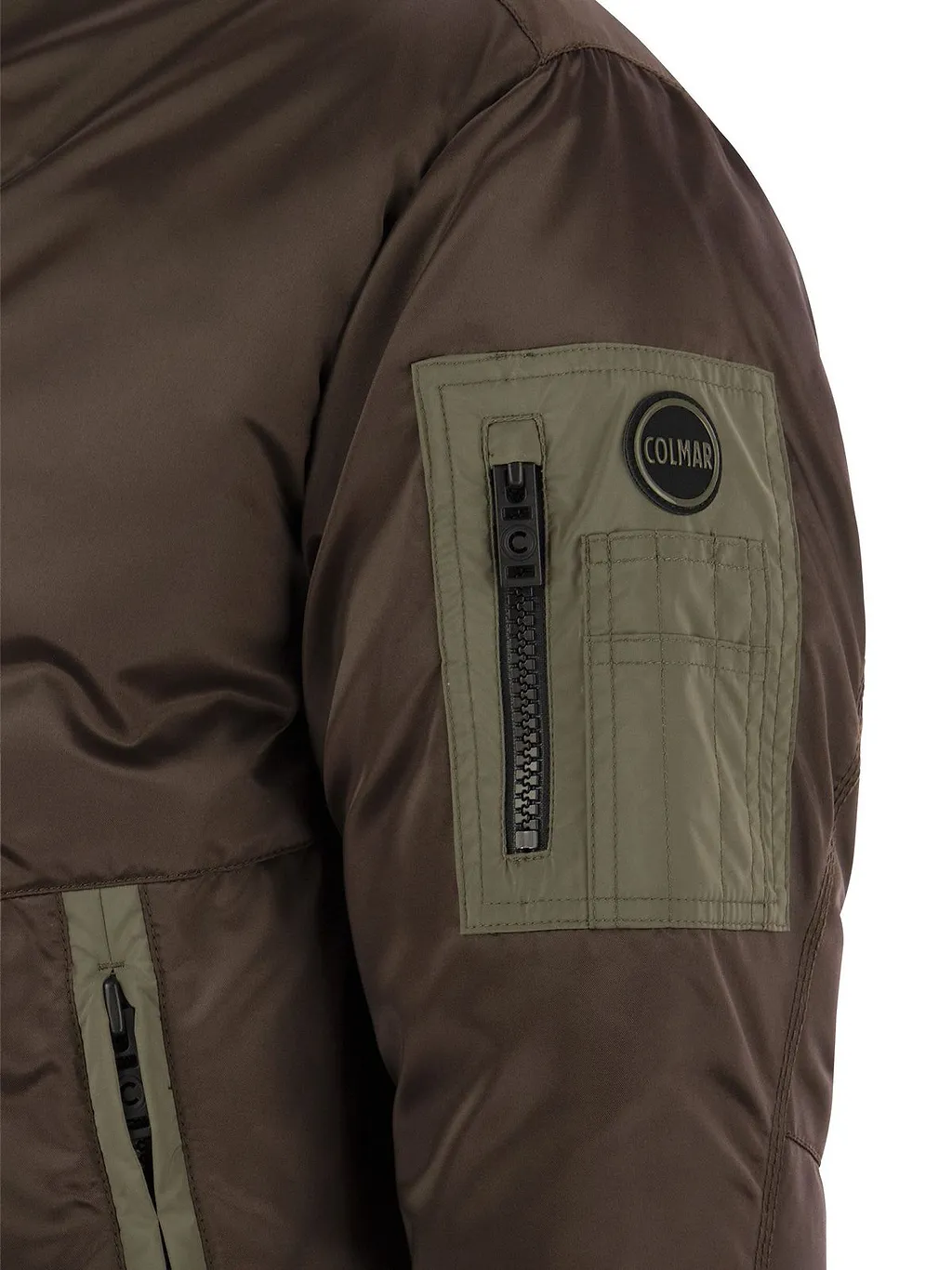 Razzle Shiny Satin Colourblock Maxi Bomber Jacket