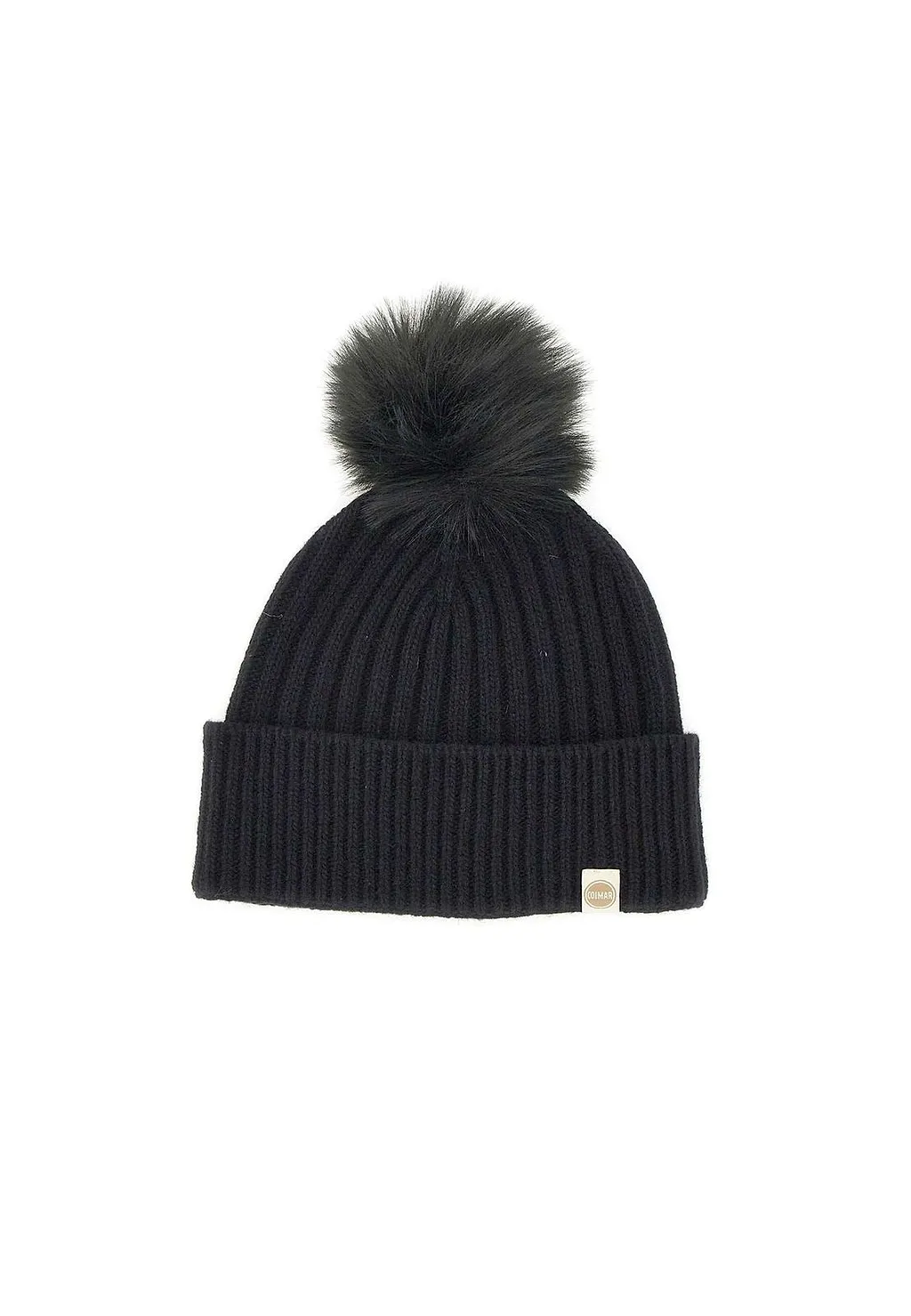 Ribbed Pom-Pom Beanie Hat