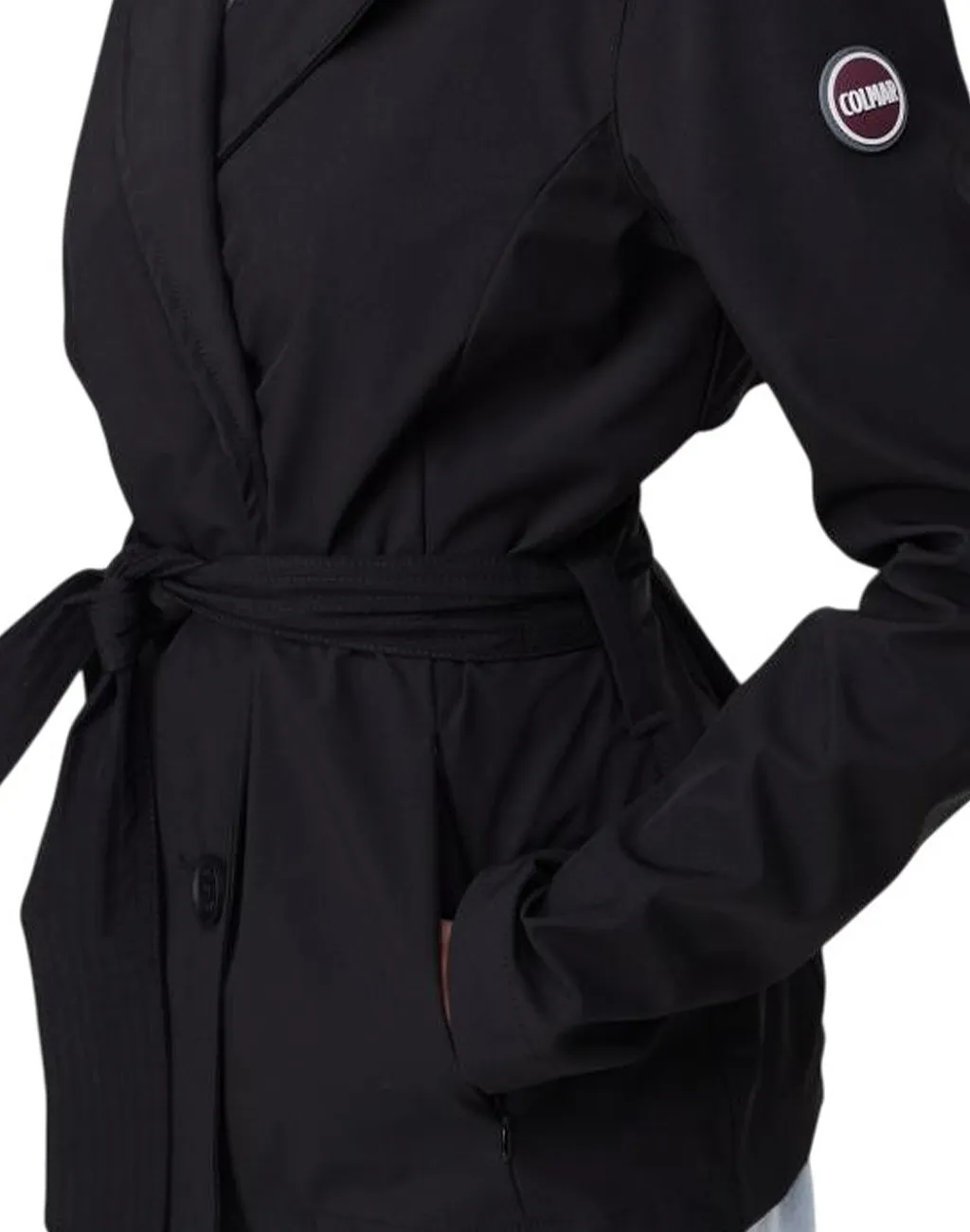 Short Softshell Belt Trench Coat