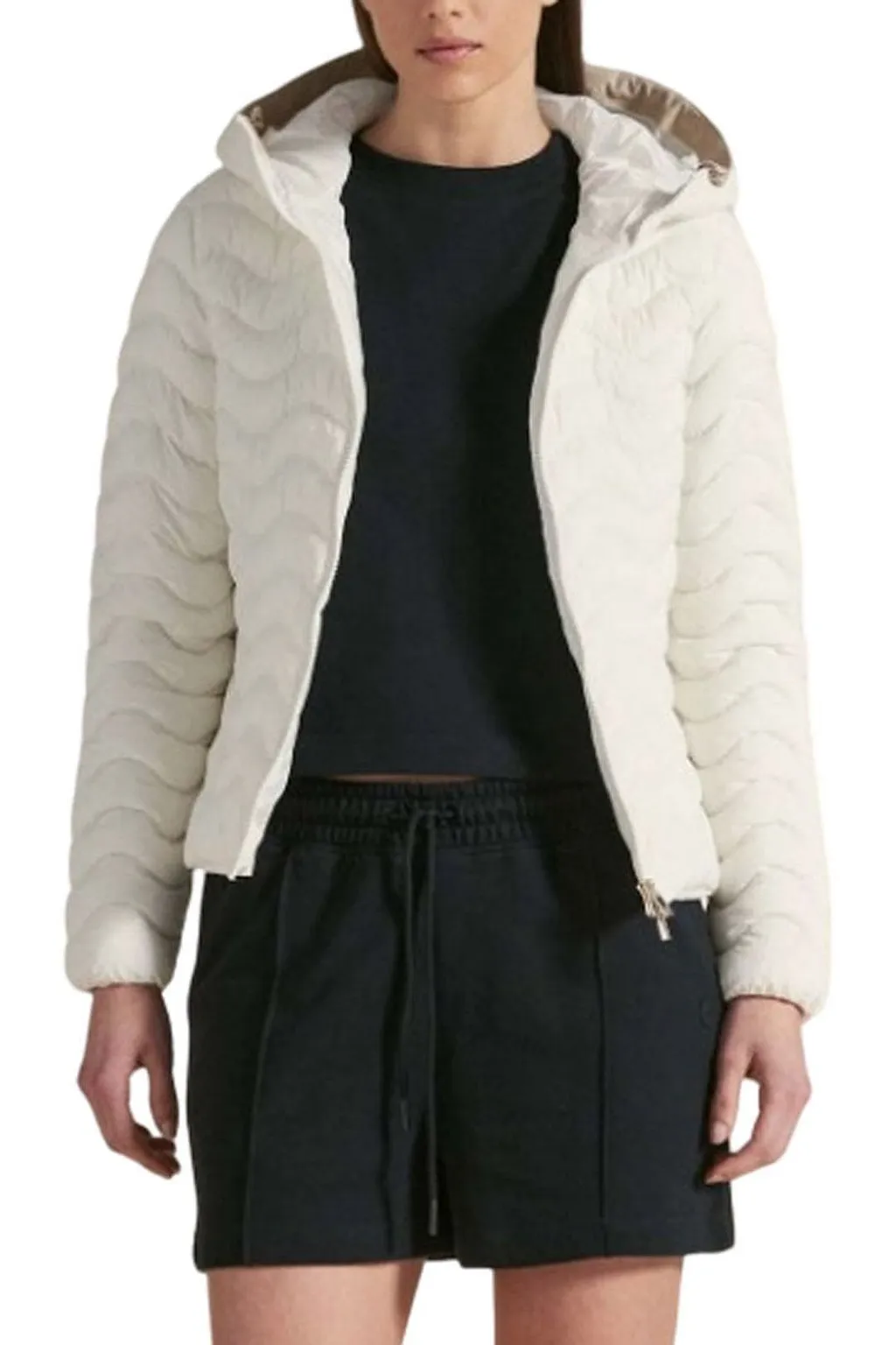 Ciesse Piumini Wave-Quilted Hood Down Jacket