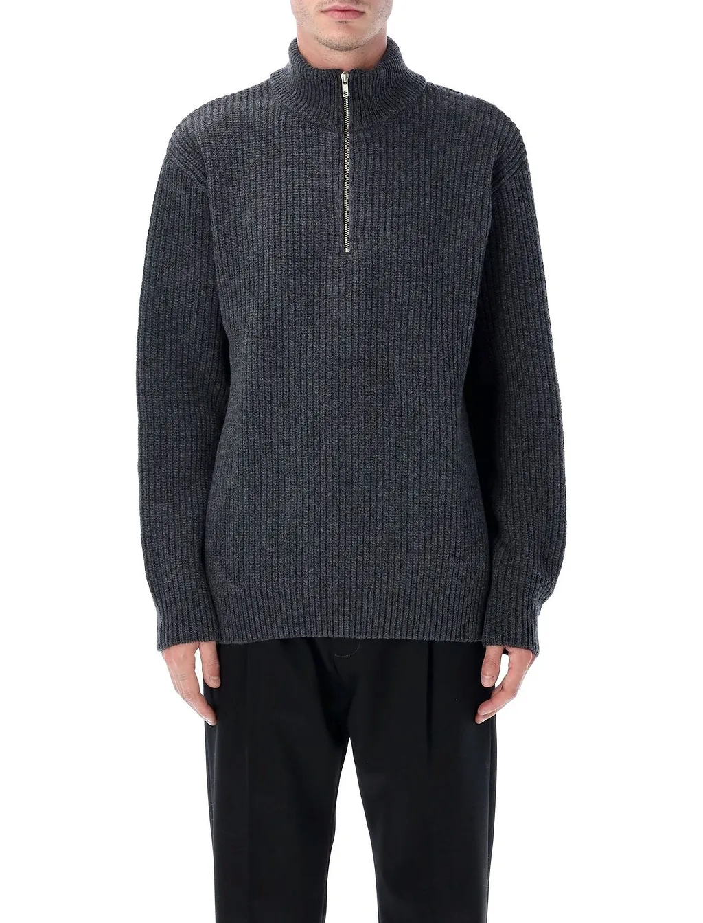 Ribbed Quarter-Zip Sweater