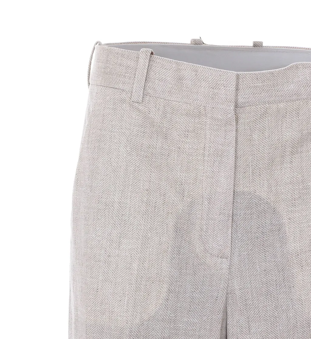 Circolo 1901 Chevron Straight-Leg Pants