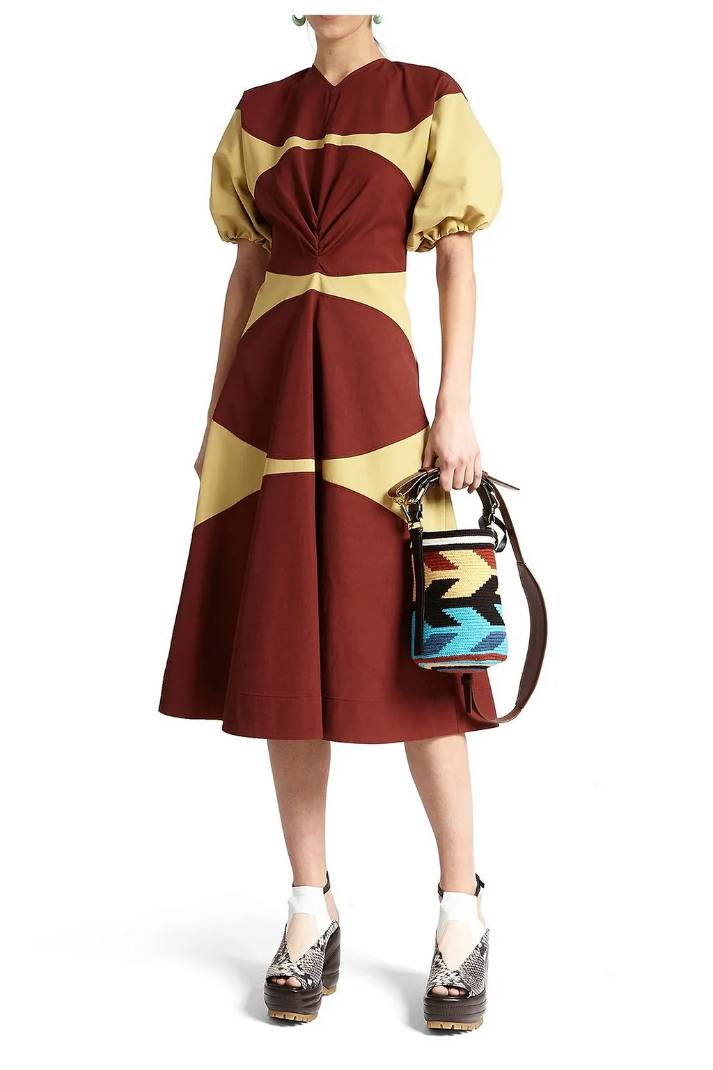 Colville Colourblock V-Neck Midi Dress