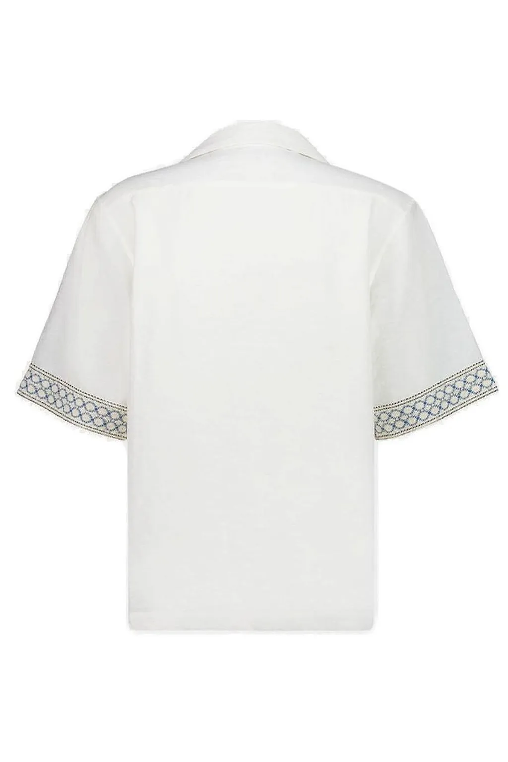 Braided Crochet Trim Bowling Shirt