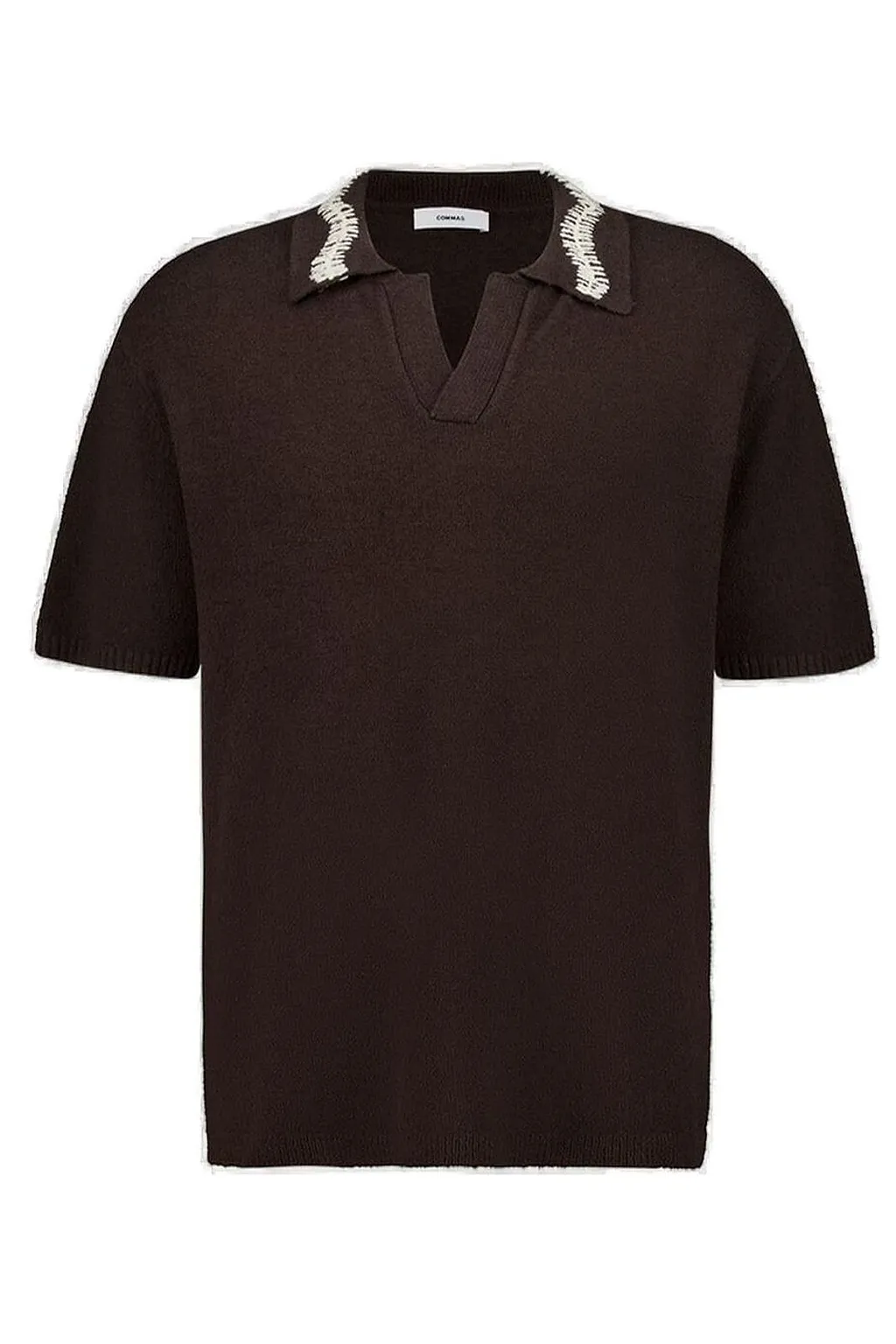 Commas Hand Crochet Collar Polo Shirt