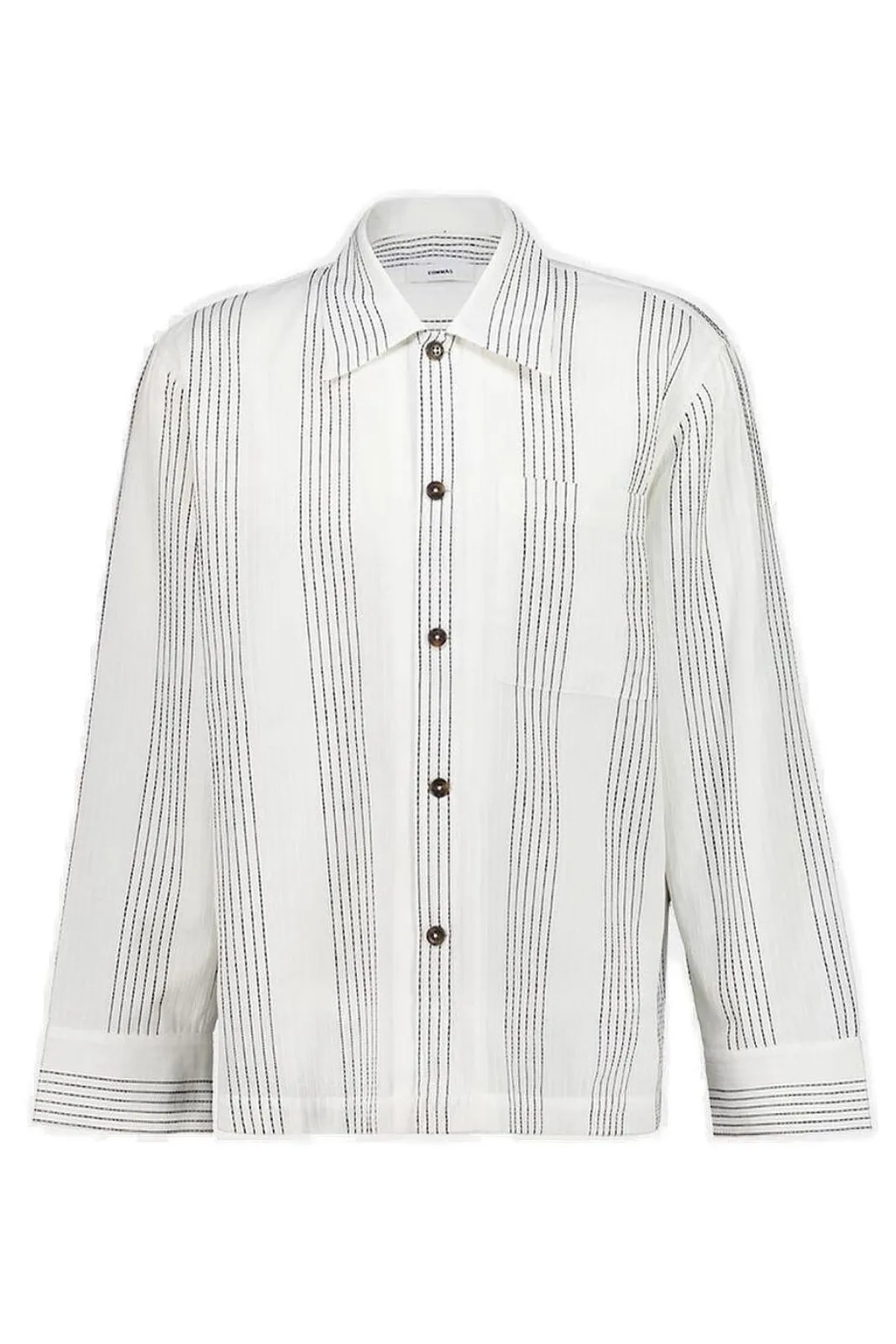 Commas Long Sleeved Striped Buttoned Overshirt