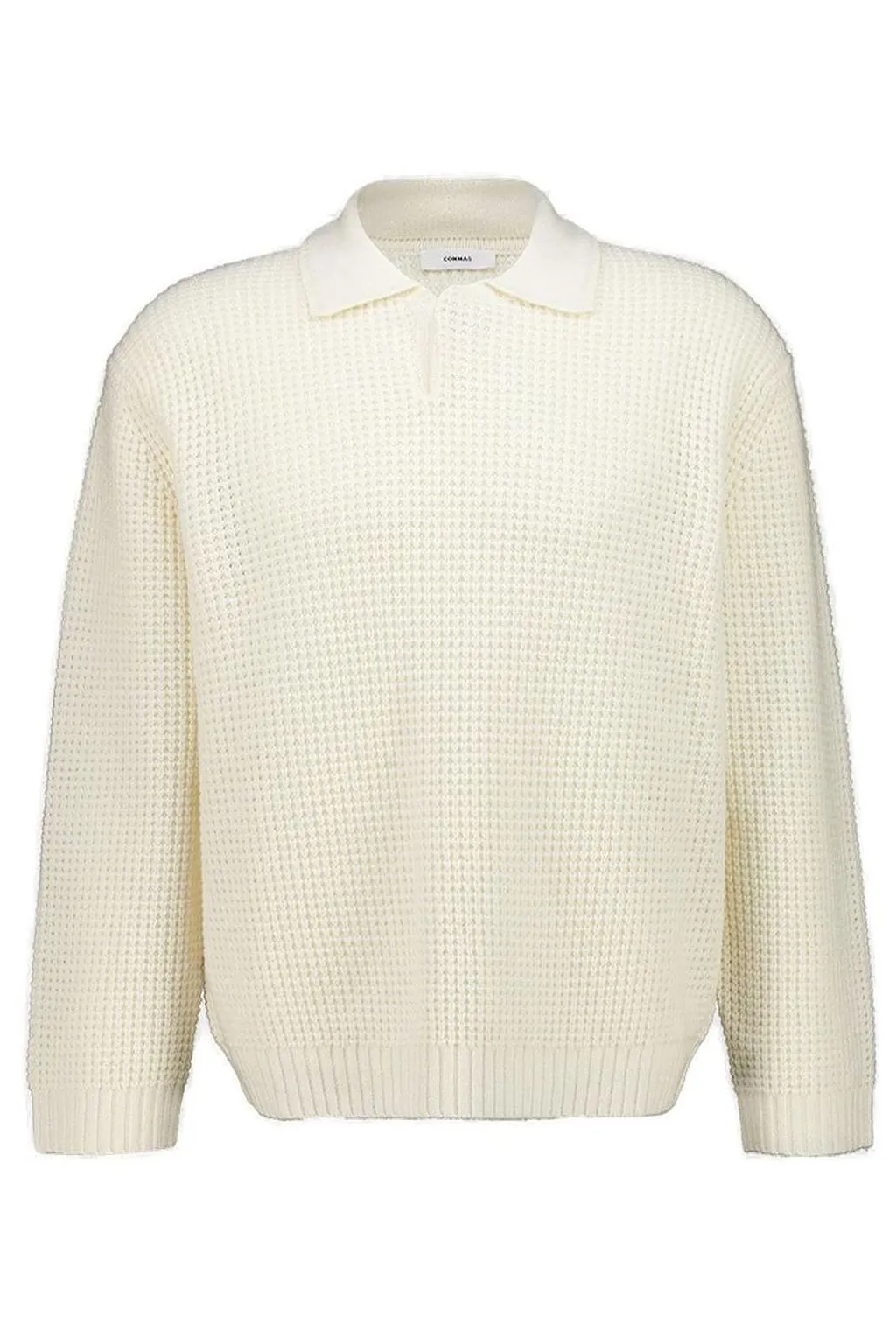 Commas Waffle-Knit Long Sleeved Buttoned Sweater