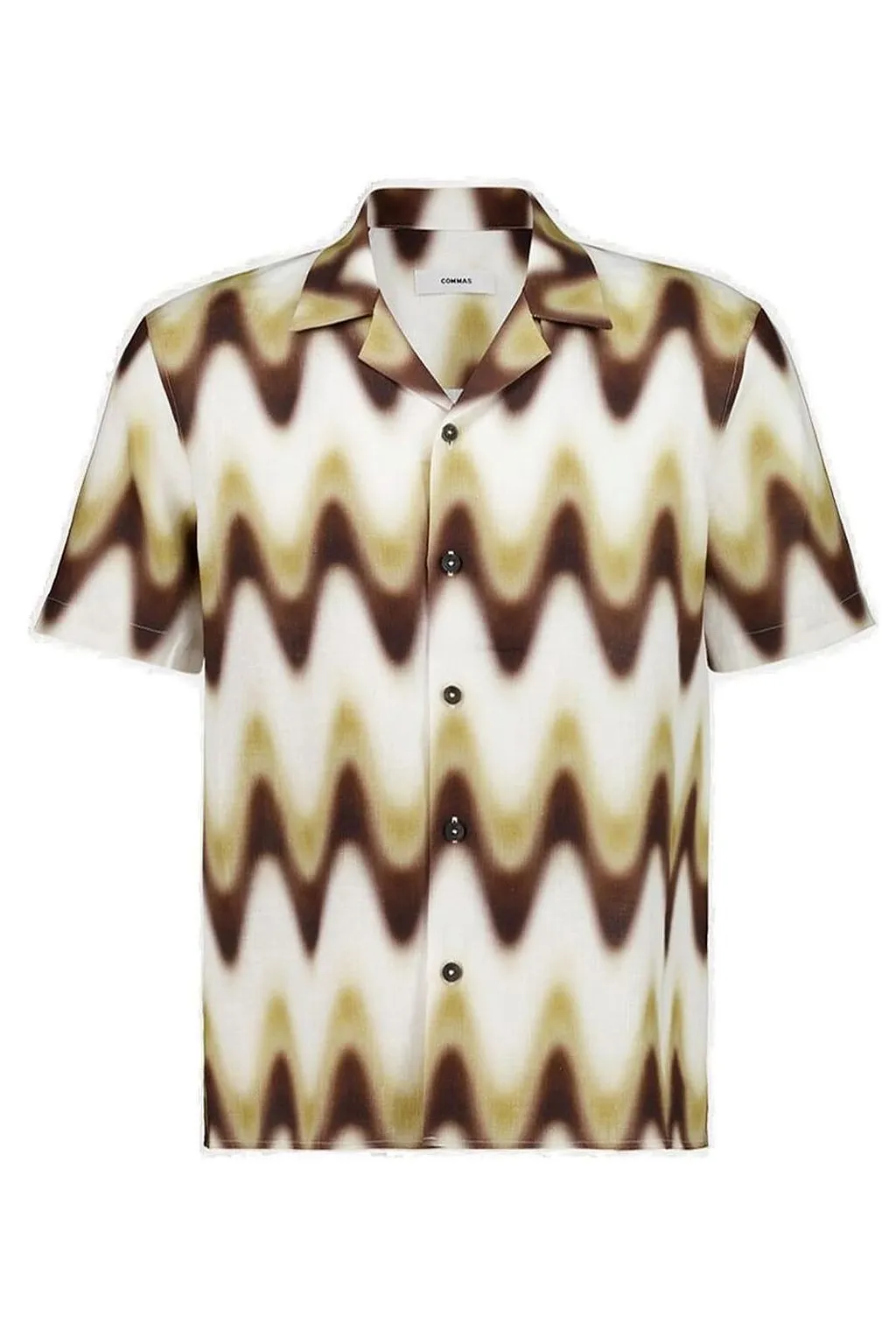 Commas Wave Gradient Pattern Slim-Fit Shirt