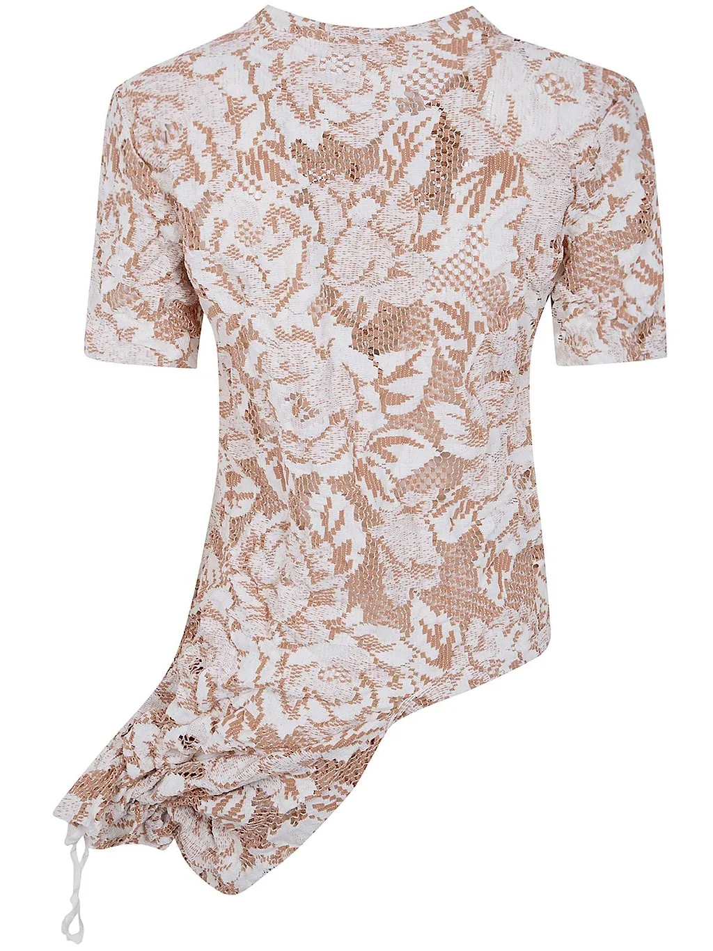 Floral-Embroidered Asymmetric Blouse