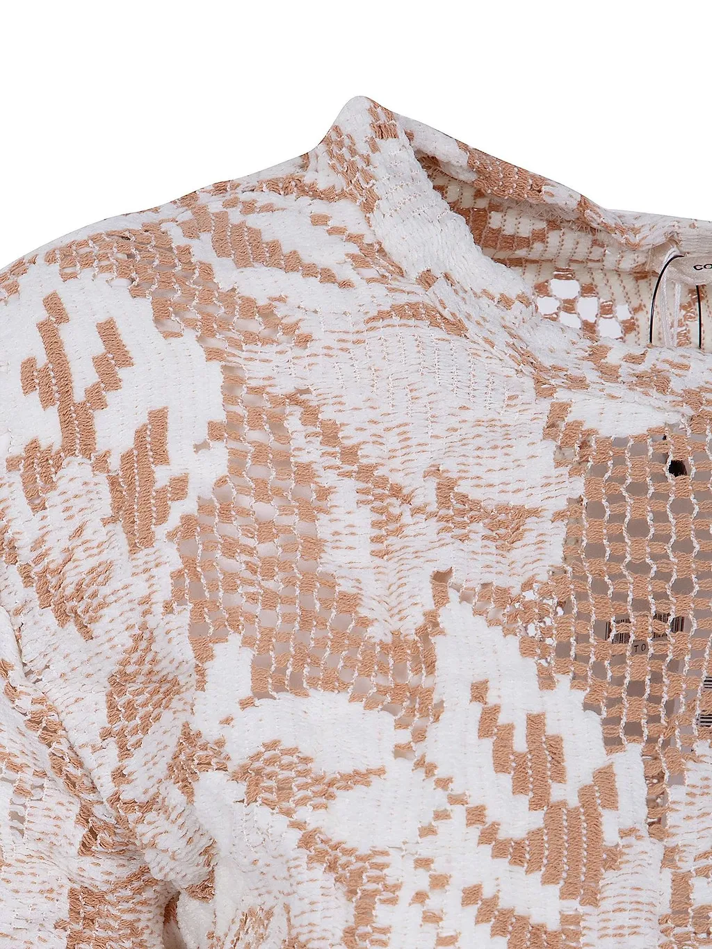 Floral-Embroidered Asymmetric Blouse