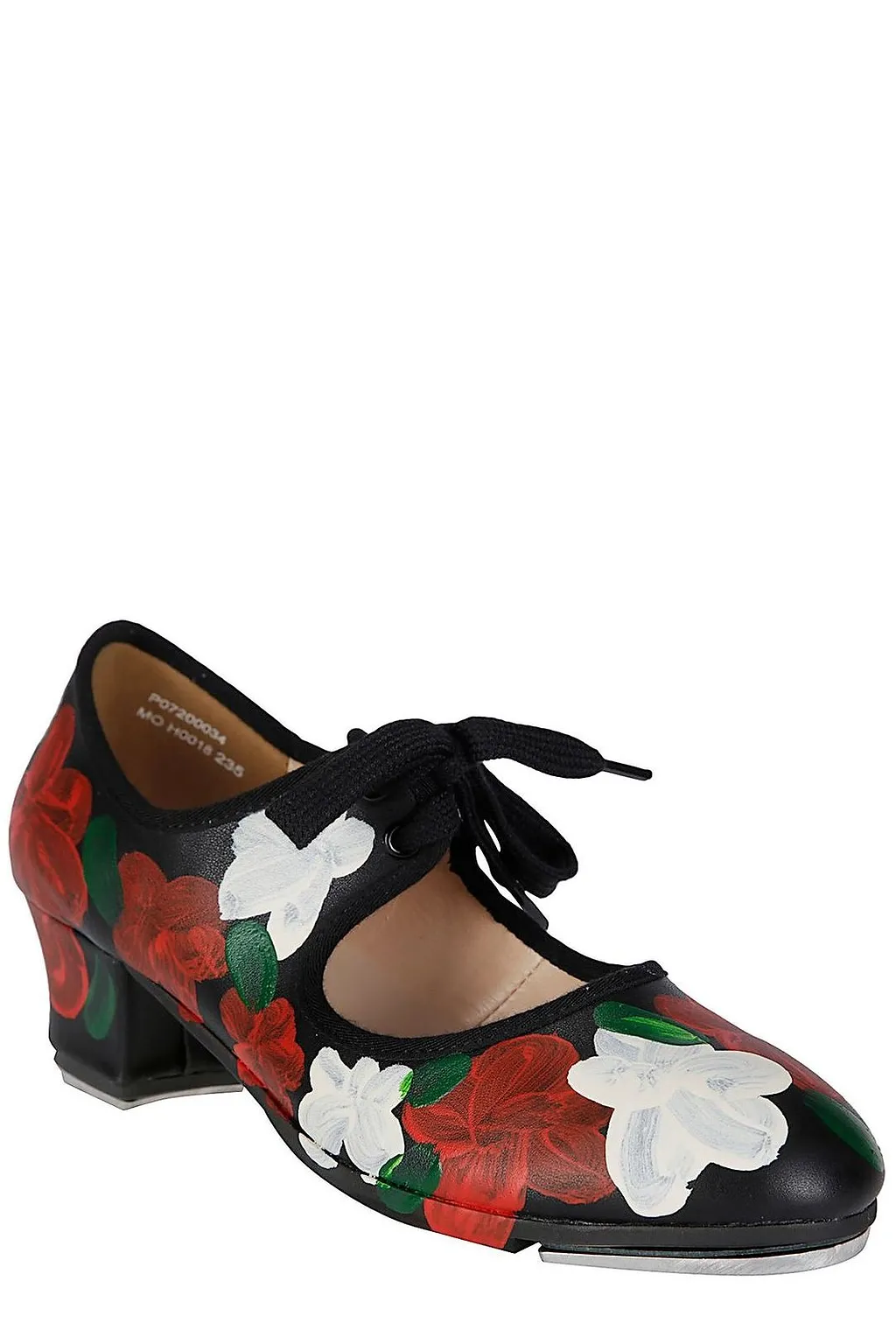 Comme Des GarÇOns Floral Lace-Up Flat Pumps