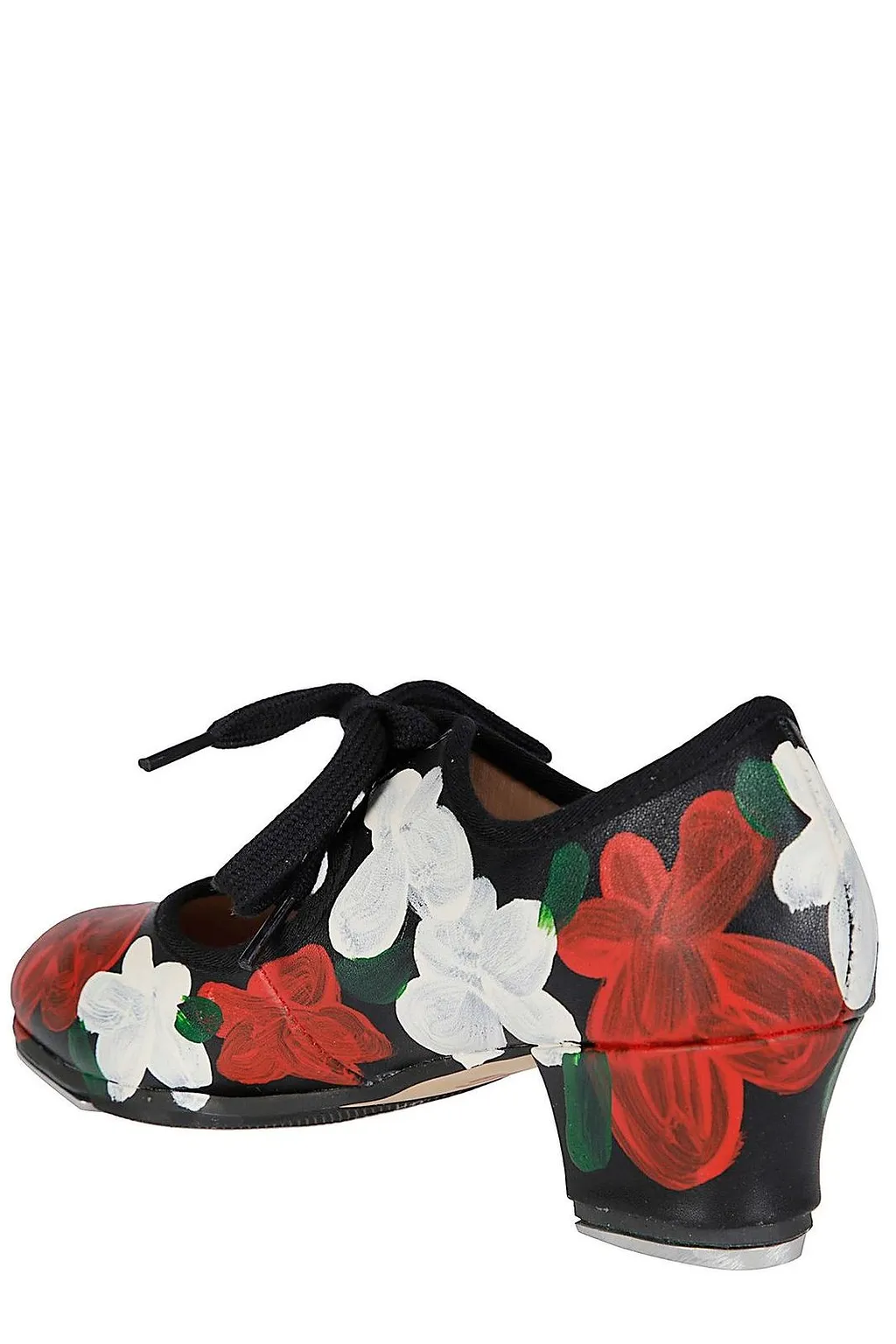Comme Des GarÇOns Floral Lace-Up Flat Pumps