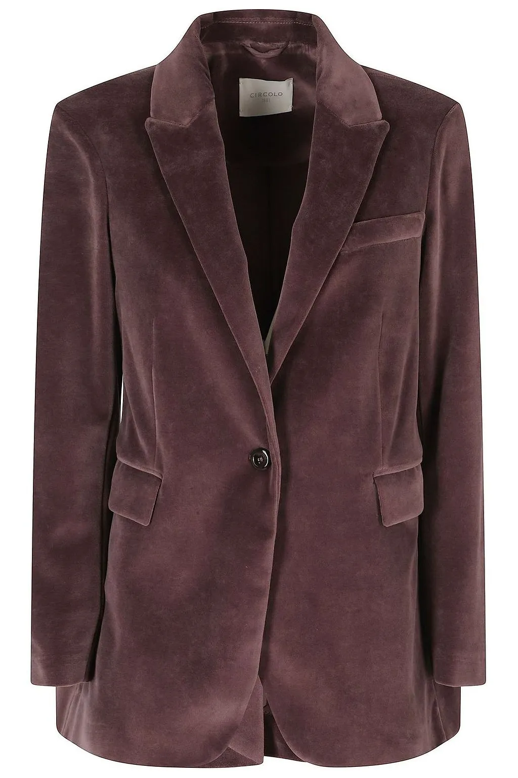 Velour Single-Breasted Blazer