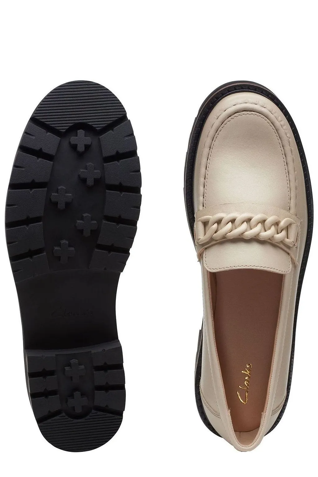 Clarks Orianna Edge Chain Detail Flat Shoes