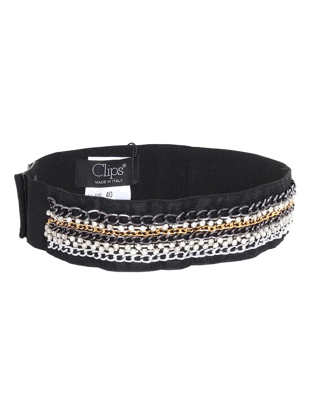 Clips Chain Detailed Press Stud Fastened Belt