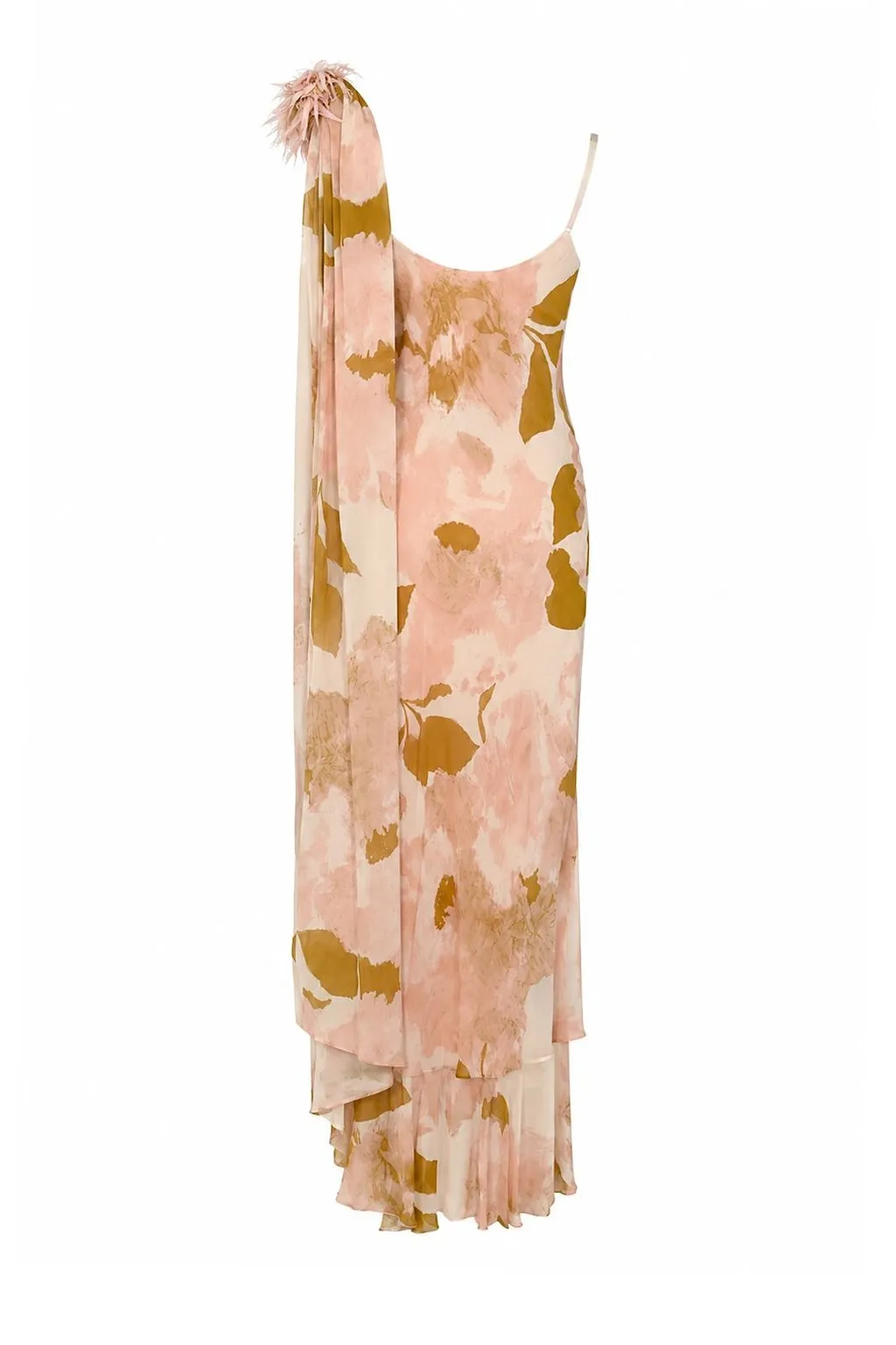 Clips One-Shoulder Printed Dress
